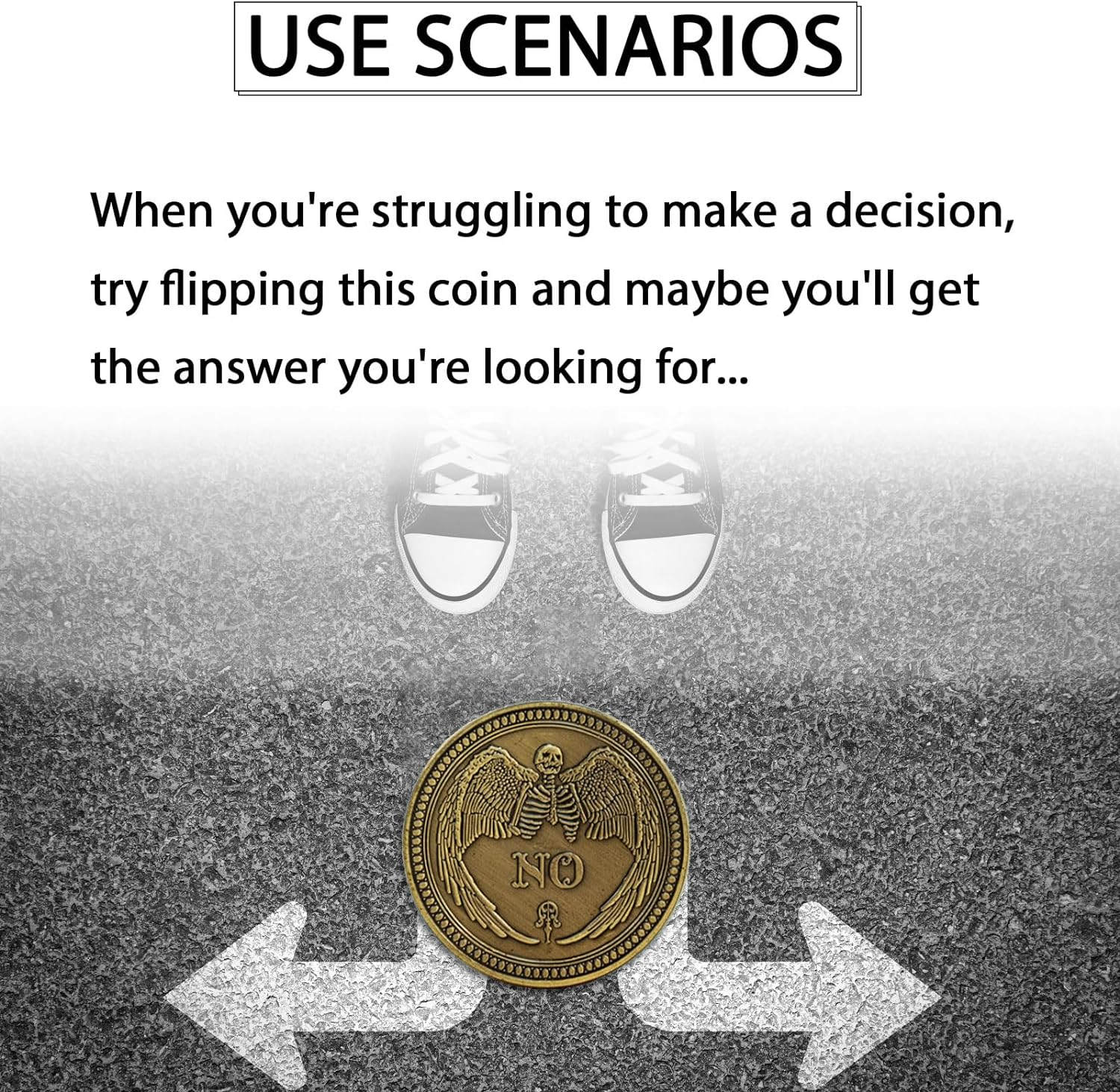 8 Pcs Yes No Challenge Coin Decision Maker Coin Lucky Coin Collector'S Souvenir Divination Flip Metal Coins Flips for Games Holiday School Office Gift (Silver)