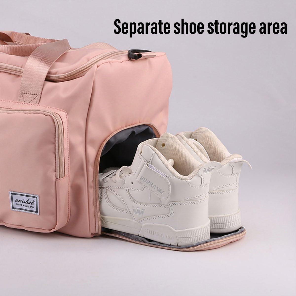 AIMALL Portable Waterproof Travel Duffle Bag - Multi-Pocket Carry-On Luggage with Shoulder Strap, Ideal for Gym, Sports, and Weekend Trips - Blue image number 2