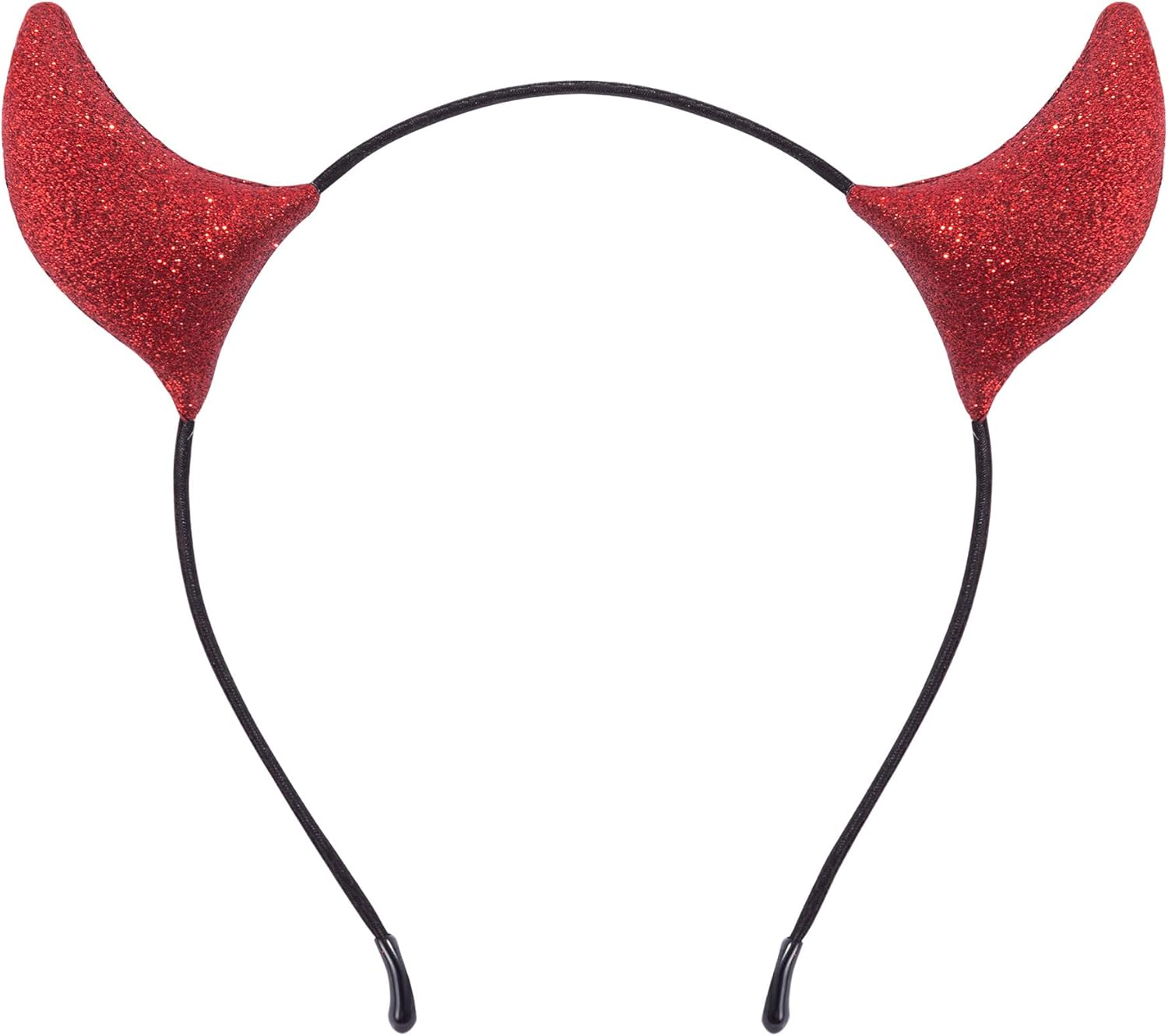 Glitter Devil Horns Headband - HKFUON Sparkly Halloween Devil Ears Headband Cute Sexy Hair Band Decorative Hoop Accessories