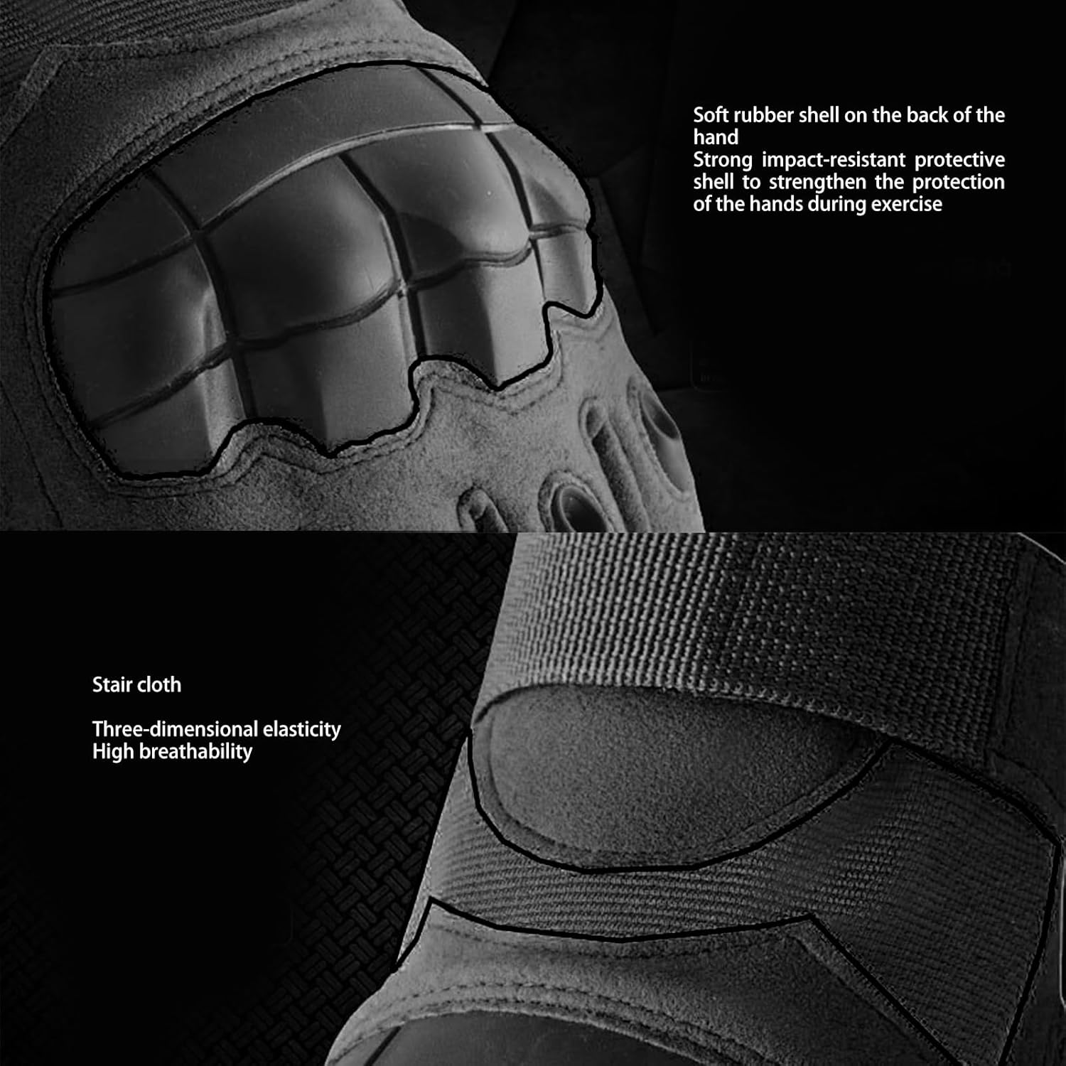 Motorcycle Gloves for Men Women Cycling Gloves with Hard Shell Knuckle Protection Full-Finger Gloves for Outdoor Sports Riding Work Climbing Hiking Training (Black) image number 1