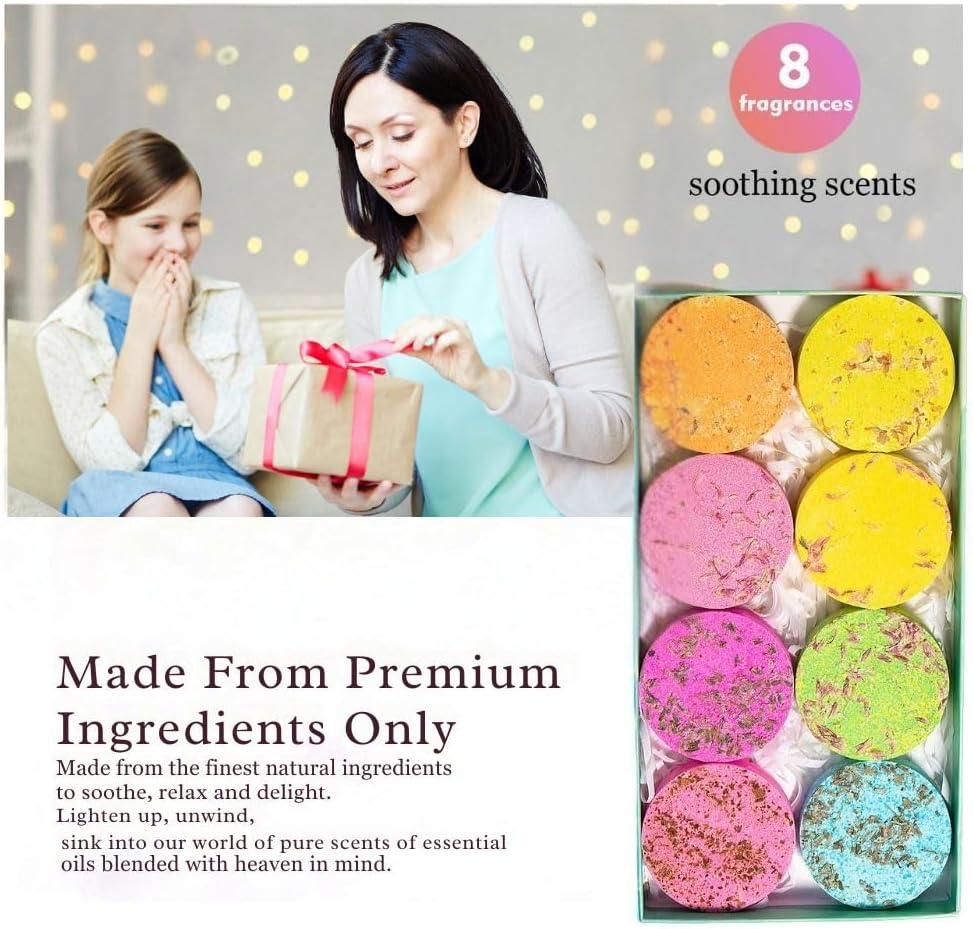 Angel'S Finery 8 Pack Shower Steamers for Men Aromatherapy Relaxation Stress Relief Spa Yoga Birthday Mom Girl Teacher Student Gift Autumn Anniversary Weekend Formal Casual Luxury Gift image number 2