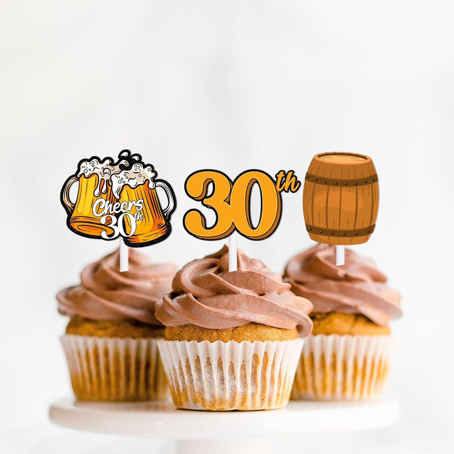 S-Cp-1030Ice Cream Fruit Dessert Cupcake Topper Colorful Glitter Happy Birthday Sensory Pop Game Theme Decor Supplies Baby Shower Boys Girls Birthday Party Decorations image number 4