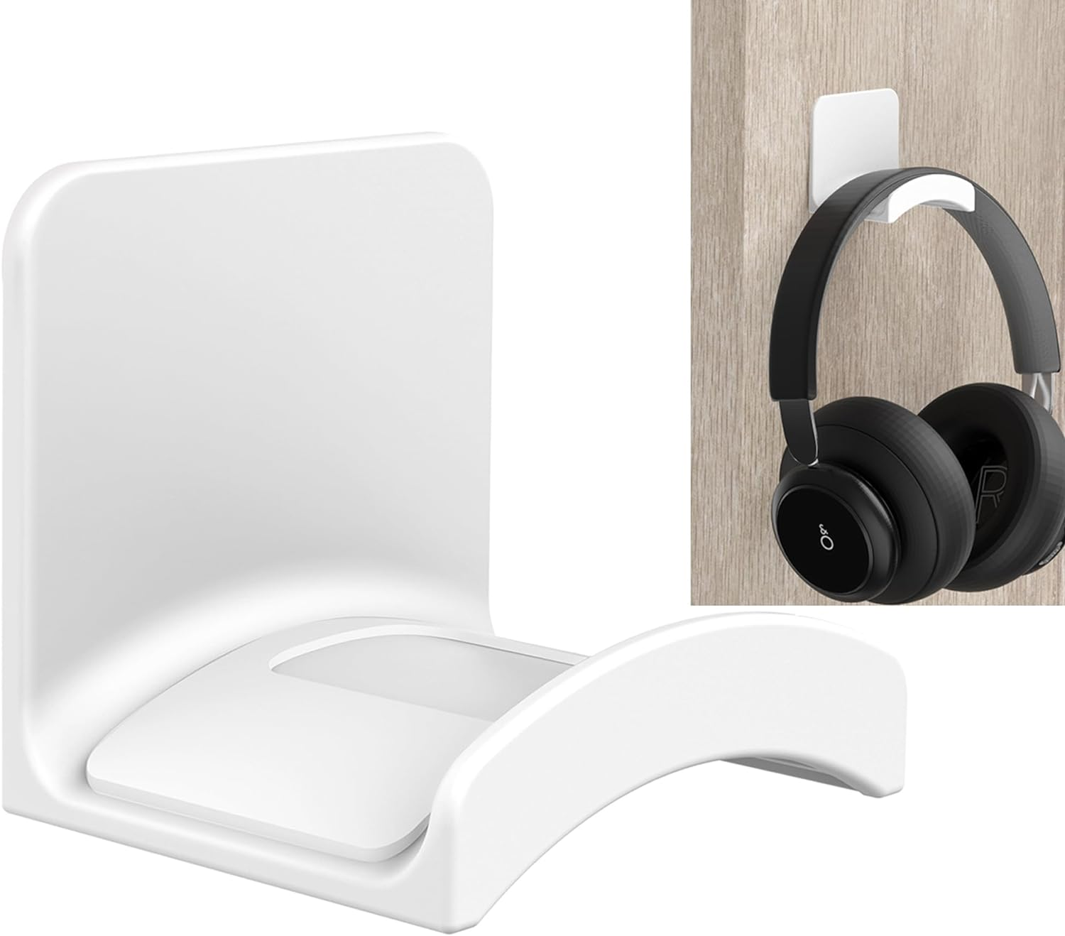 SOKUSIN Headphone Stand Headset Holder - Adhesive Gaming Earphones Hanger, Universal Desk Wall Mount Hook for All Headphone/Controller, Compatible with Beats, Airpods Max,Sony, JBL (White)