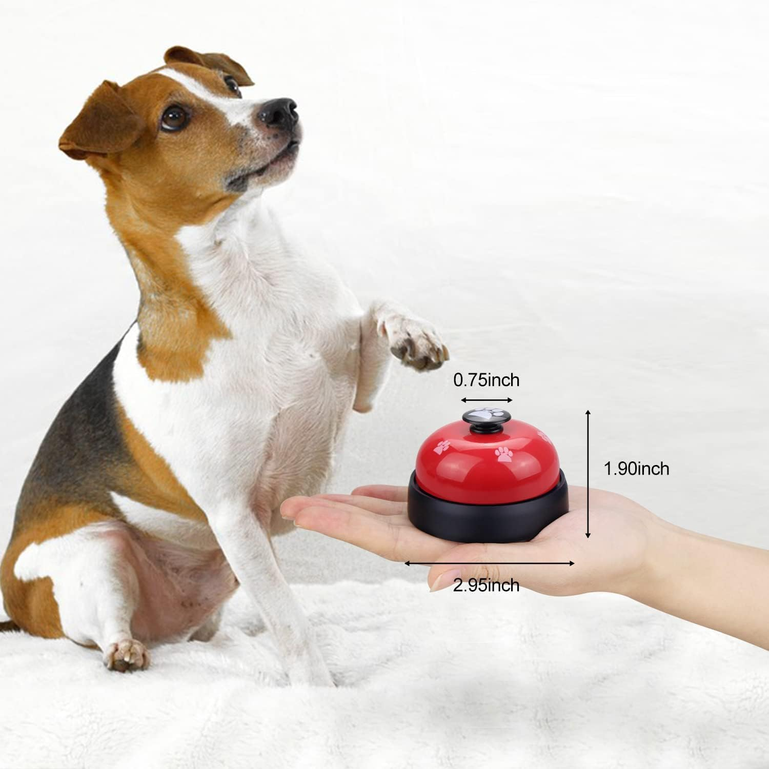 Pet Training Bell, Red and Black, Paw Print Design, Desktop Service Bell for Hotel School Bar Shop Restaurant image number 3