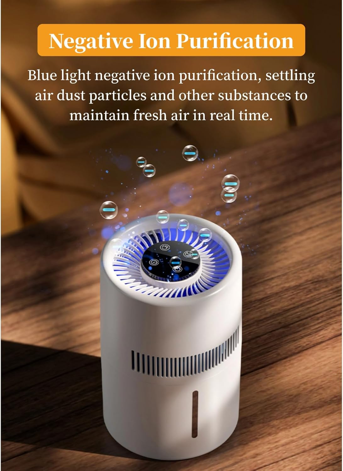 Compact Air Purifier for Home, 2 in 1 Air Purifier with Humidifier, Portable Air Purifier for Home Allergies Airborne Wildfire Smoke Dust Pet Dander Pollen image number 1