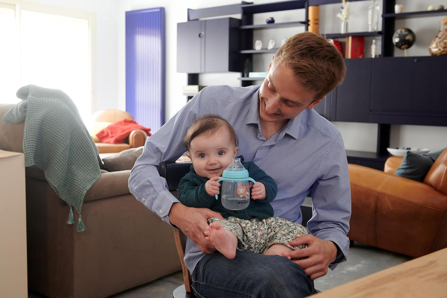 Bebeconfort Training Anti-Leak Cup - 240Ml, 6 Months +, Training Anti-Leak Cup, Soft Silicone Spout Cup, Baby Transition Cup, Leak-Proof Baby Cup, Handles for Small Hands