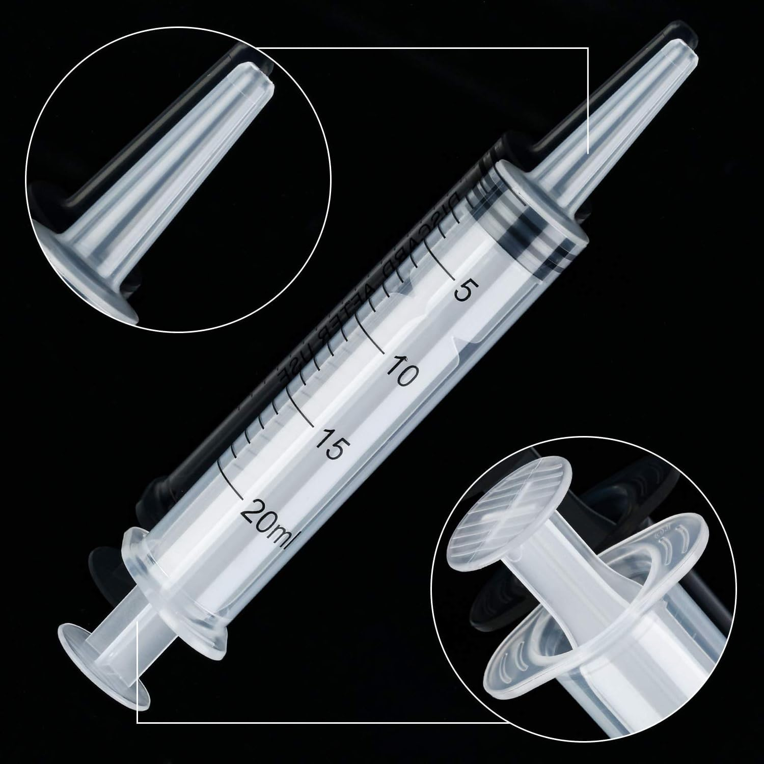 Plastic Syringes without Needles 20Ml 10-Pack - Multi-Purpose Liquid Measuring Syringes for Epoxy Resin, Craft Projects, Scientific Labs, Pet Feeding & Oil Application image number 4