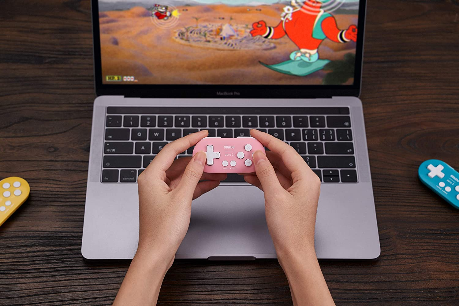 8Bitdo Zero 2 Bluetooth Gamepad Key Chain Sized Mini Controller for Nintendo Switch, Windows, Android, Macos with a Commemorative Brooch (Pink Edition) image number 2