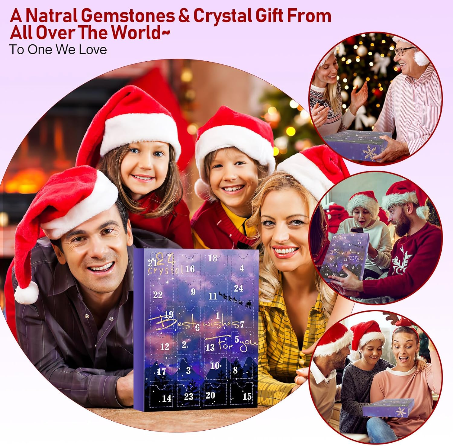 Advent Calendar 2024,24 Days Natural Crystal Stone Gemstones Minerals Fossils Advent Calendar Crystals Christmas Calendar Gem Enthusiasts Rock Collection Gift for Xmas Girls Boys Kids Women Men (#1) image number 5
