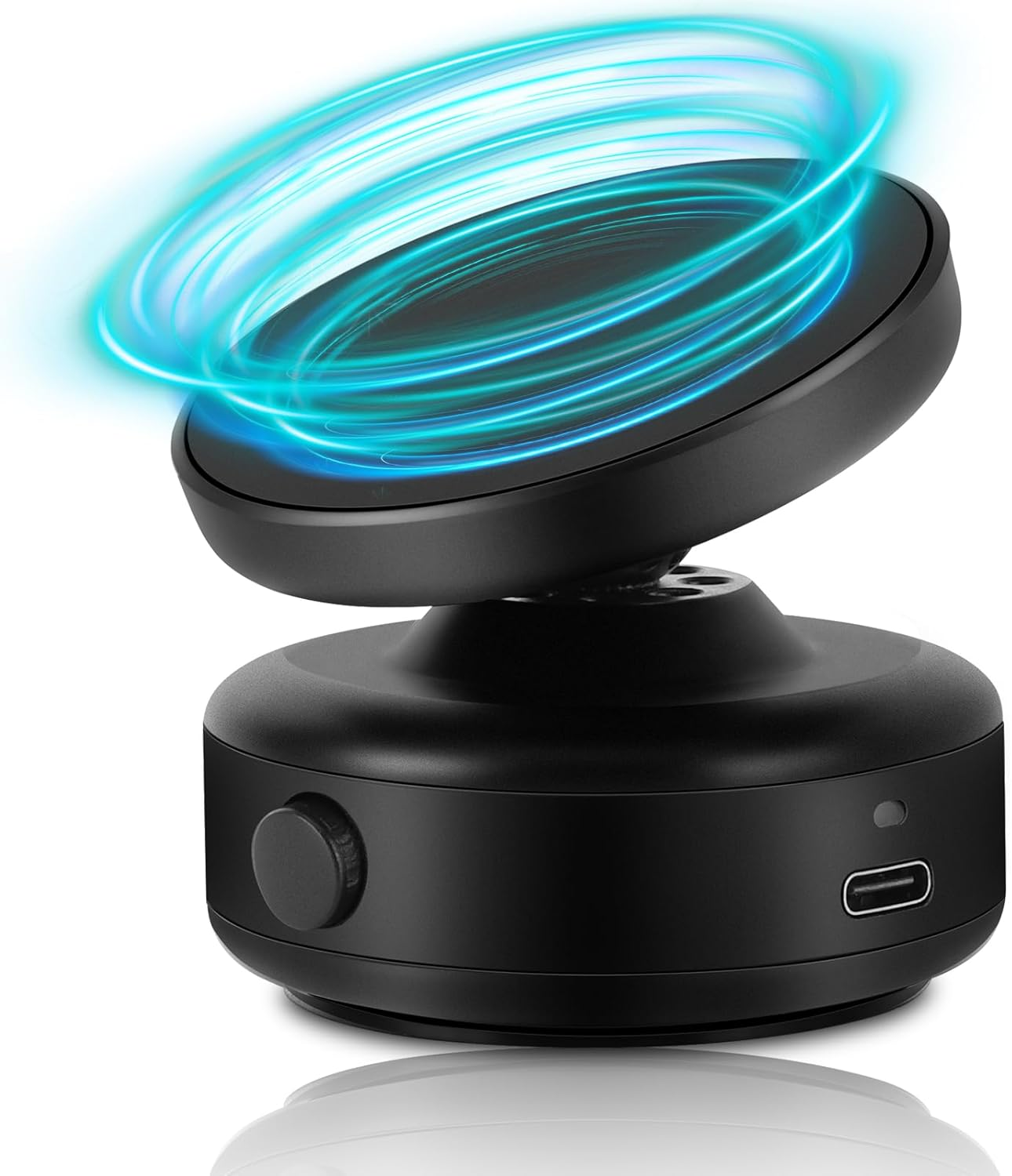 WODHMIEY Magnetic Car Phone Holder with Electric Vacuum Suction, 360 Rotation, Portable Car Accessories, Universal Magnetic Suction Phone Mount for Travel Home Gym (Black)