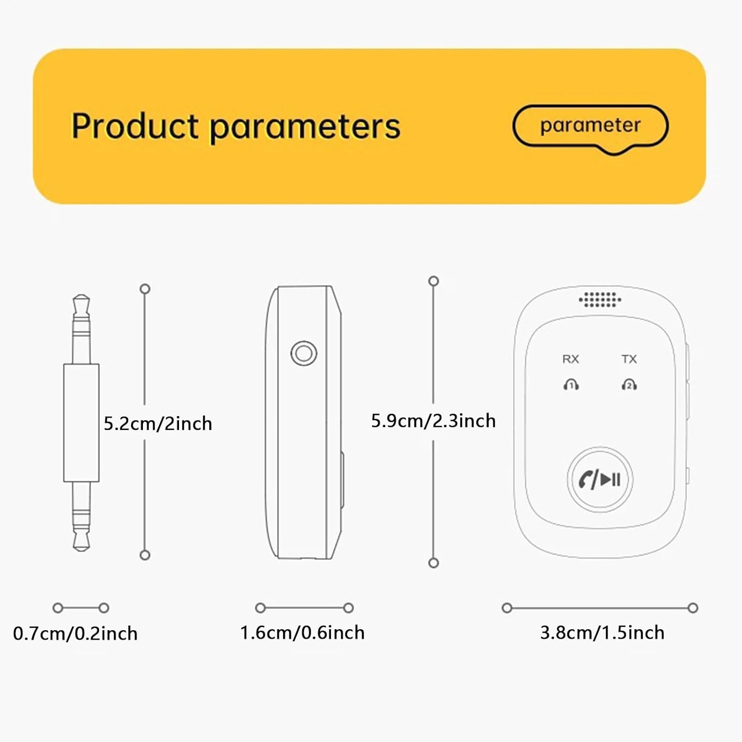 Wireless Transmitter Receiver - Wireless Receiver for Headphones,Double Stream Multipoint 2 in 1 Hifi LCD Screen for Music Game Consoles Tvs Speakers Cell Phones Pc Car Home Gym