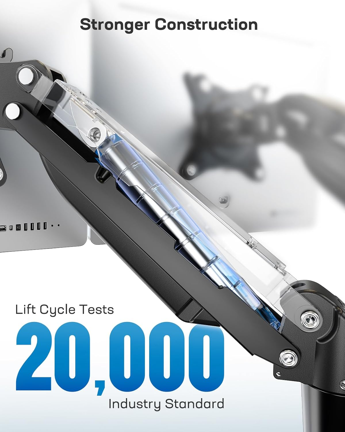 HUANUO Dual Monitor Stand - Full Adjustable Monitor Desk Mount Swivel Vesa Bracket with C Clamp, Grommet Mounting Base for 13 to 32 Inch Computer Screens - Each Arm Holds 4.4 to 19.8Lbs image number 2