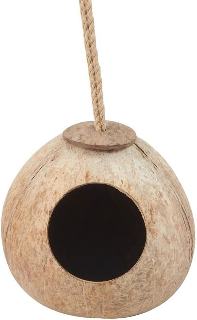 AIMALL Bird'S Nest Parrot Coconut Shell Nest Bed, Large Size Tiger Skin Peony Xuan Feng Pearl Bird Cage Special Warm Straw Toy, 13.5-15Cm (5.31-5.9 Inches)