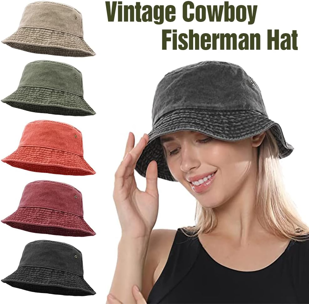 BIGTEDDY Washed Cotton Outdoor Camping Sports Bucket Hats Fishing Hiking Unisex Men Women - Army Green image number 3