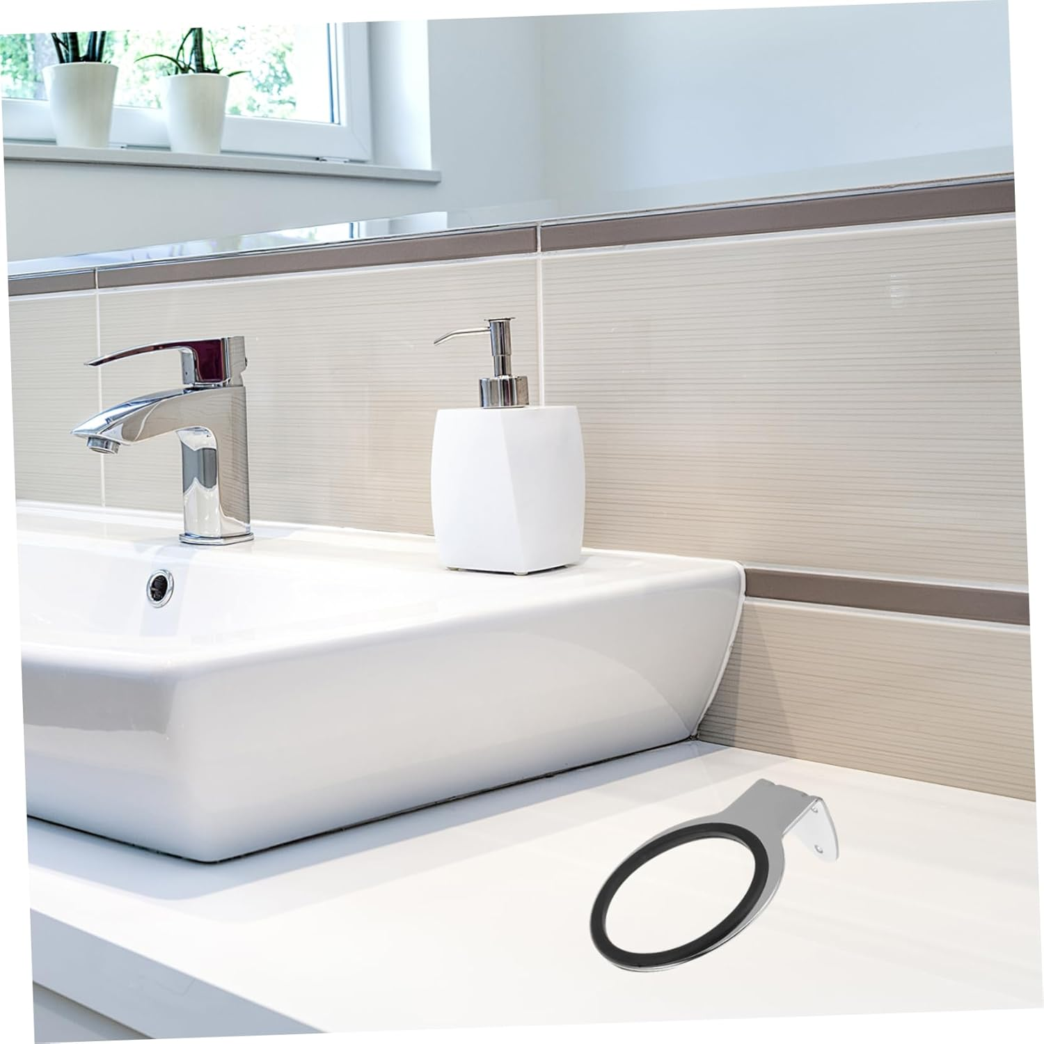 Minkissy Hair Dryer Holder Stand Wall Mount Bracket for Hair Dryer Adhesive Hooks Heavy Duty Stylish Metal Organizer for Salon Home