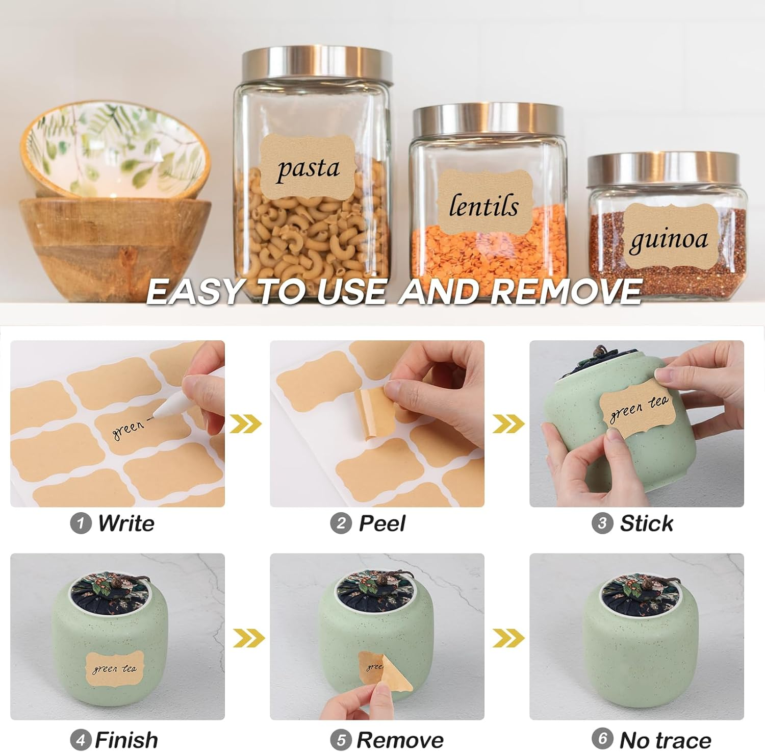 Hianjoo 20 Pieces 400 Adhesive Labels, Kraft Paper Stickers Sale Price Sticker Seal Stickers Packaging Labels Removable Spice Label for Mason Jar Glass Bottle Envelopes Packing Bags Gifts Home Office