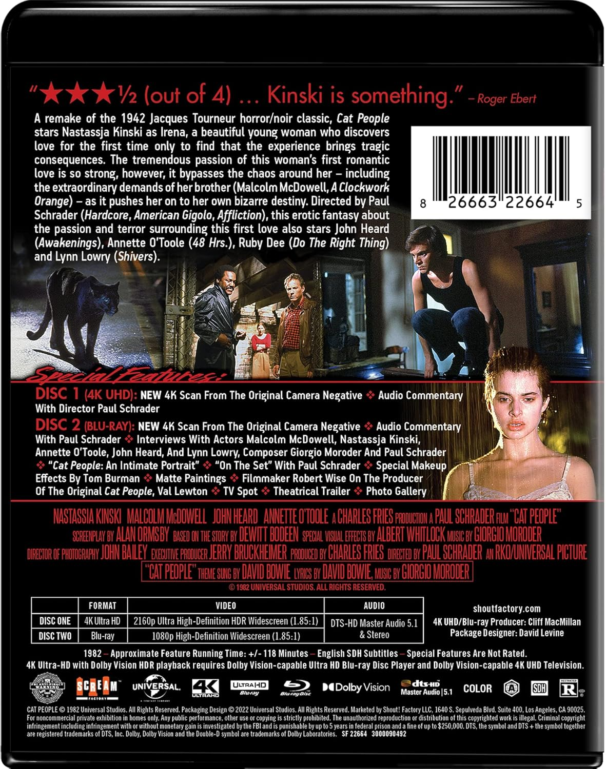 Scream Factory Cat People (Collector'S Edition) Blu-Ray Disc Player HDMI, Optical Audio (TOSLINK) image number 3