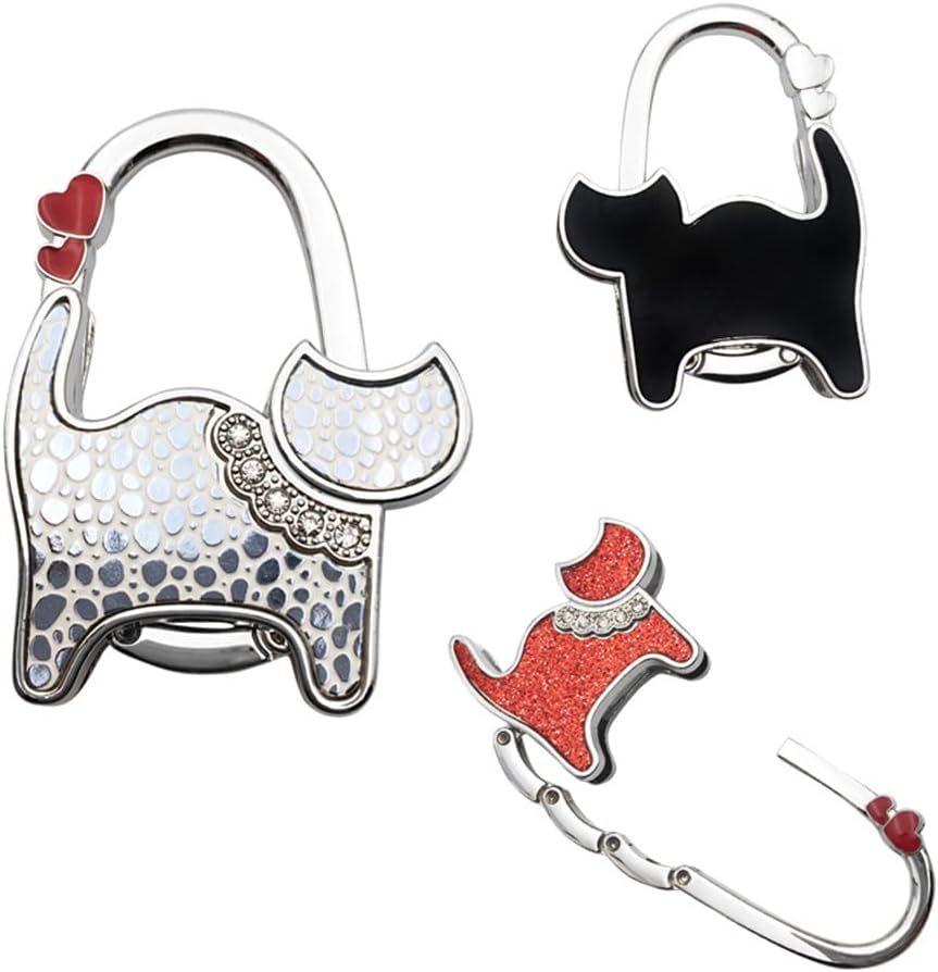 Handbag Hook, Foldable Cute Cat Pattern Portable Table Hook Handbag Hanger for Hanging Purse, Bag, Women Girls Gifts (Type 16) image number 1