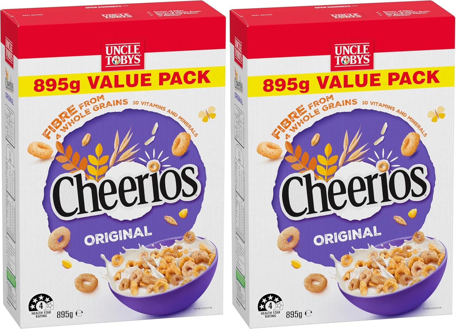 UNCLE TOBYS Cheerios Wholegrain Breakfast Cereal 895G image number 2
