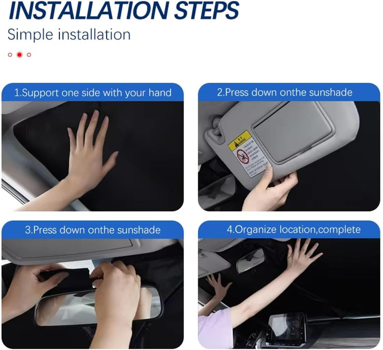 Fit for Ford Everest 2023-2025,Foldable Sun Shade,Black Car Windshield Upgrade Sunshaden,Automotive Interior Accessories image number 3