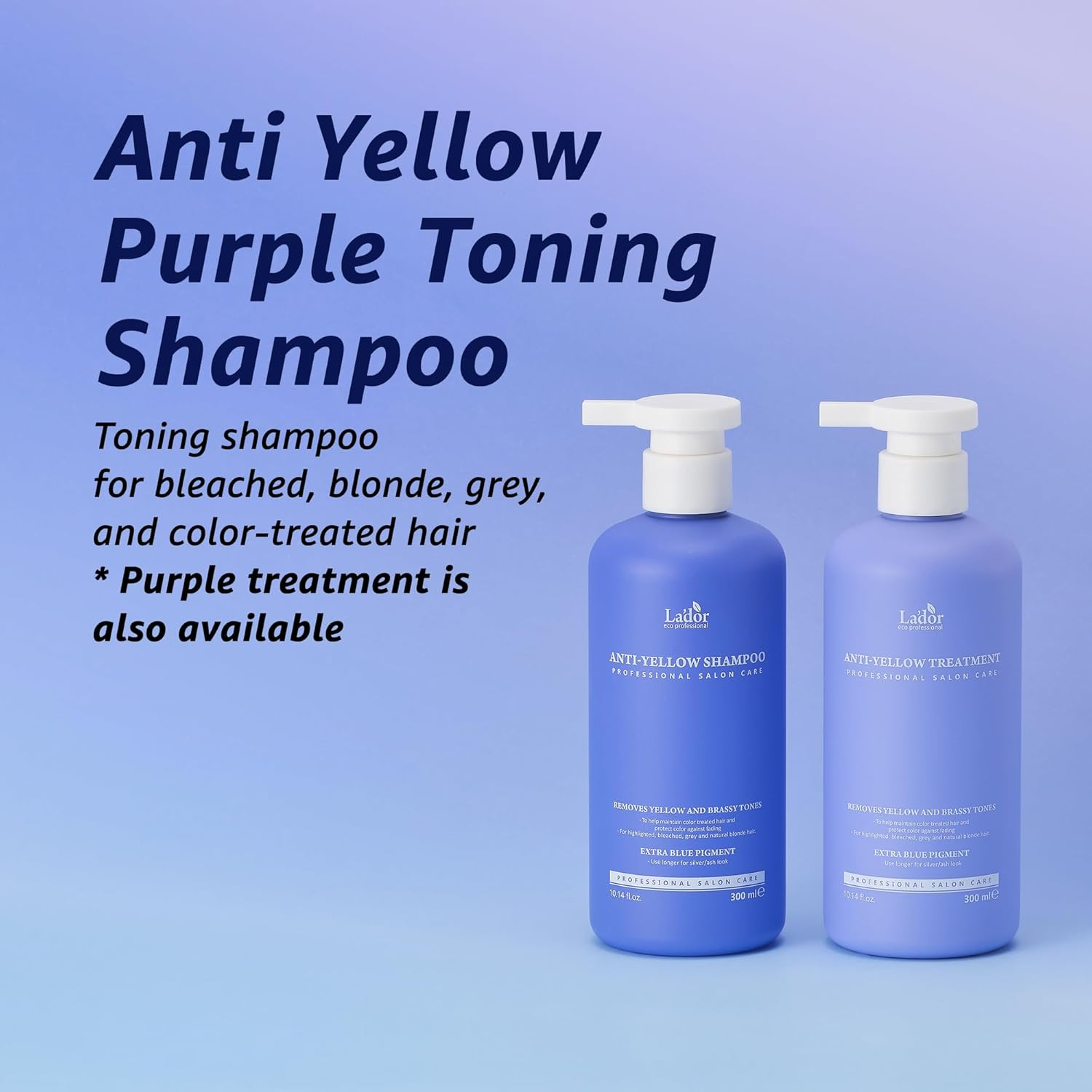 LA'DOR Anti-Yellow Shampoo 300 Ml Dark Purple Pigment Neuactralisation Yellow Dye Bleached and Dyed Hair Hydrolyzed Protein Moisture Support Damaged Hair image number 6