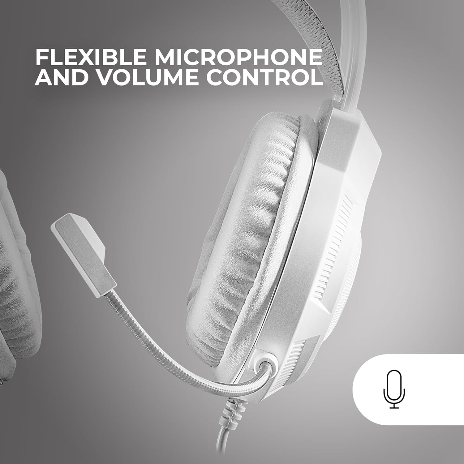 MARSGAMING MH124 FRGB Rainbow Gaming Headphones Ergonomic Design Flexible Microphone Volume Control Gaming Headset Windows Linux Mac PS4 PS5 Xbox One Xbox Series X|S Switch White