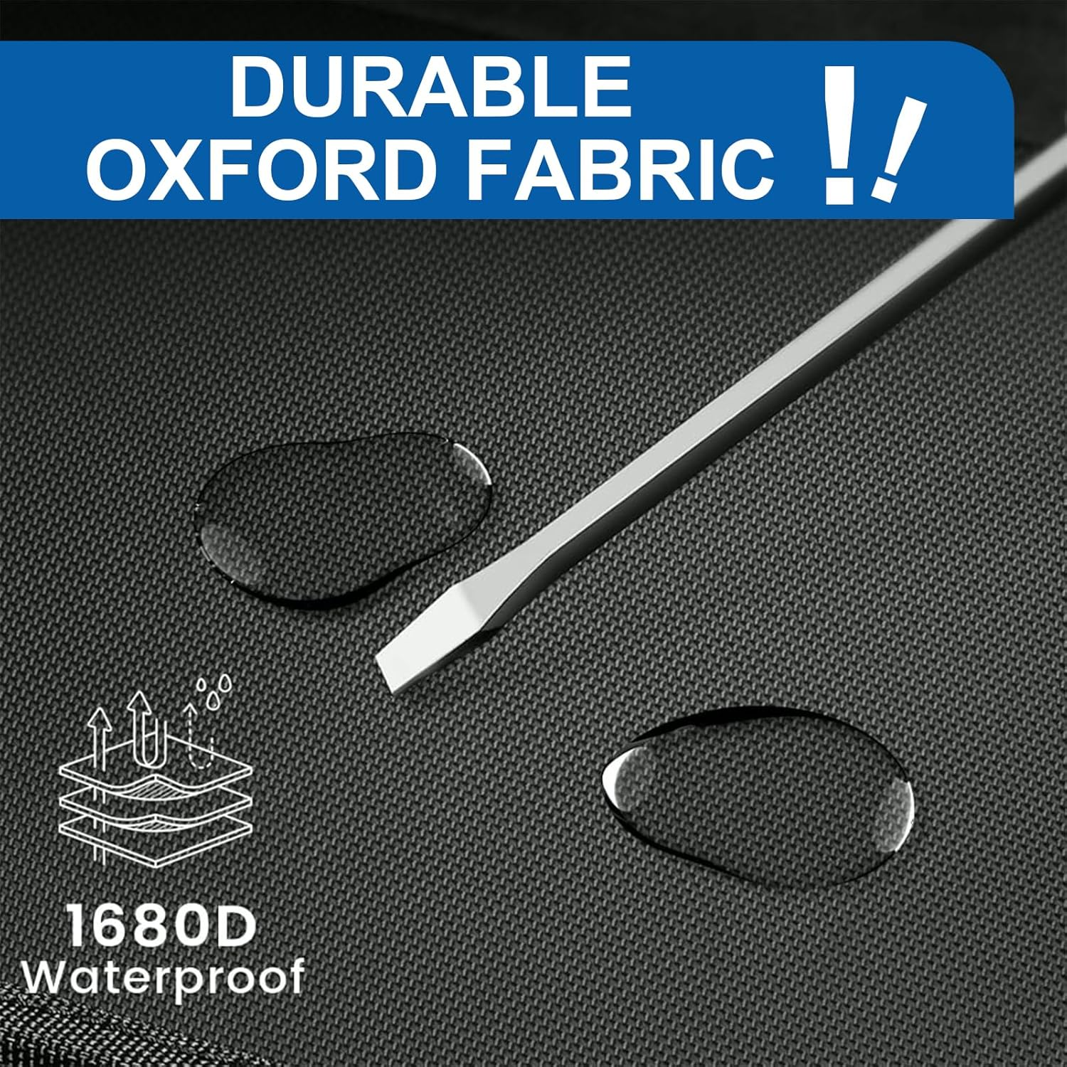 IEHOME Car Trunk Organizer, 36L Collapsible Multi Compartment Black SUV, RV, Car Organizer with Non Slip Base, Waterproof Bag & Reflective Strip image number 4