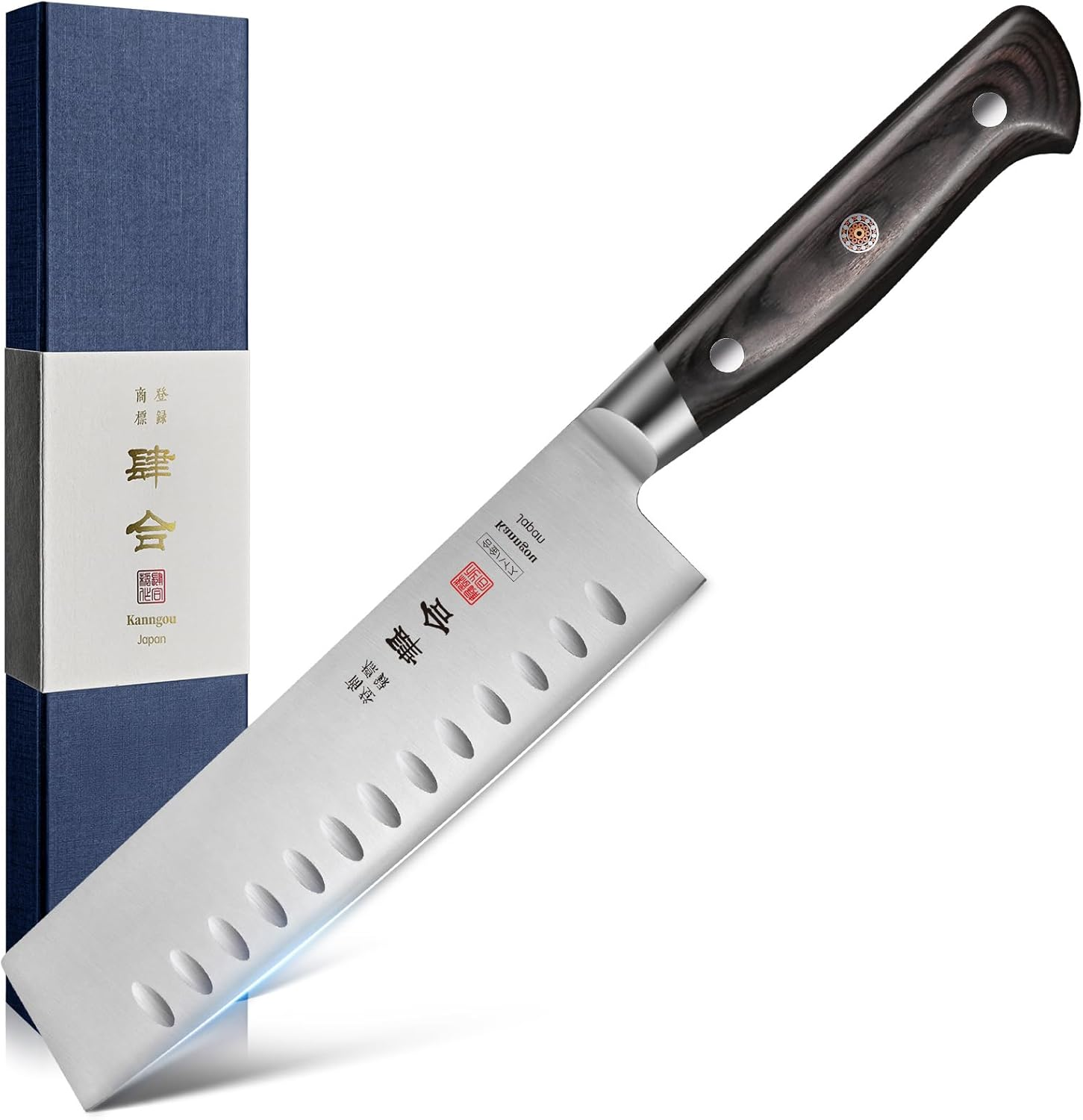 Kanngou 21CM Japanese Knife Gyuto Chef'S Knife, Japan AUS-8 Alloy Steel Kitchen Knife with Full-Tang Black Pakkawood Handle, 8.27 Inch Chefs Knives with Premium Gift Box (Classic Series)