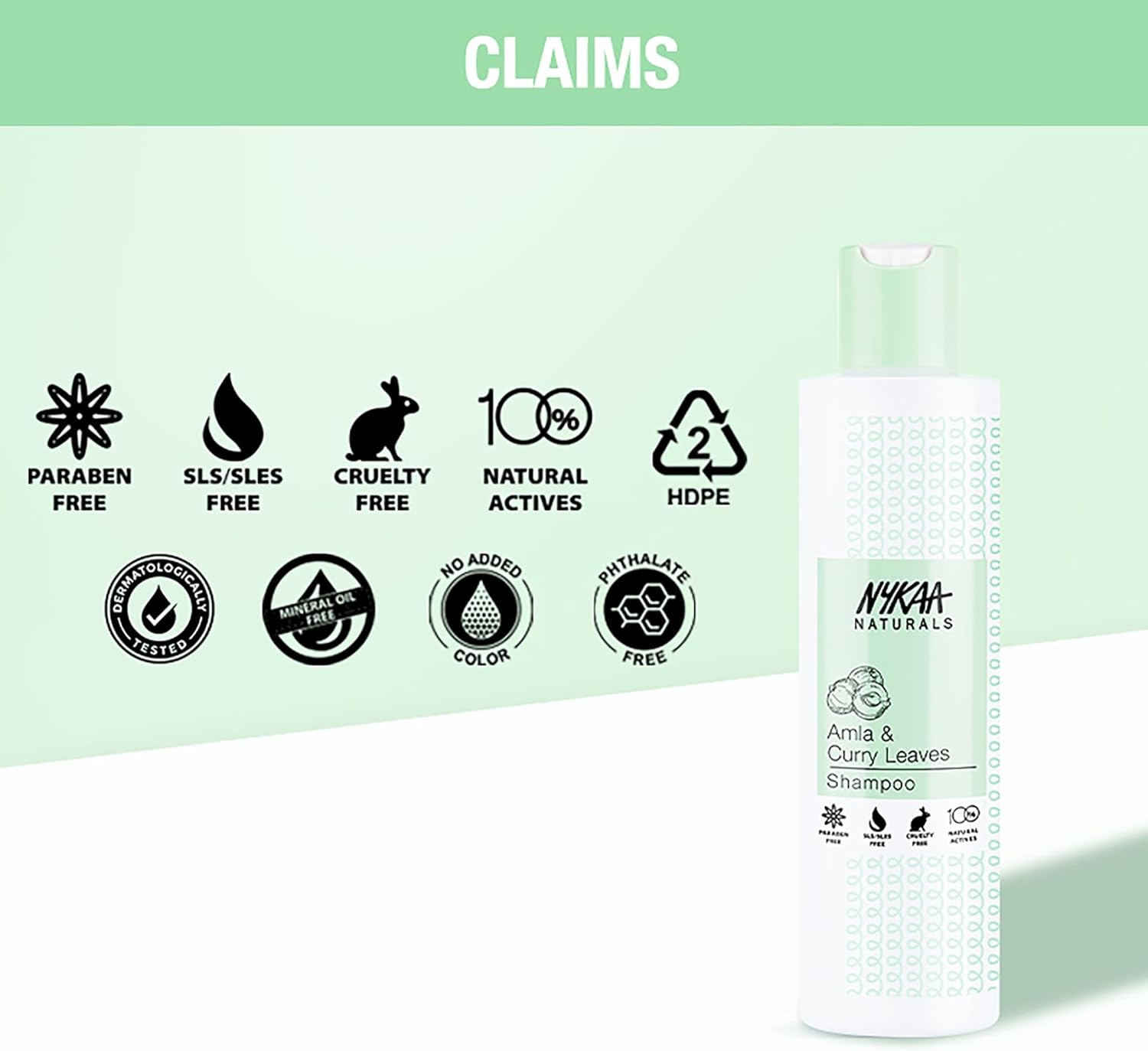 Nykaa Naturals Shampoo - Amla and Curry Leaves for Women 6.76 Oz Shampoo