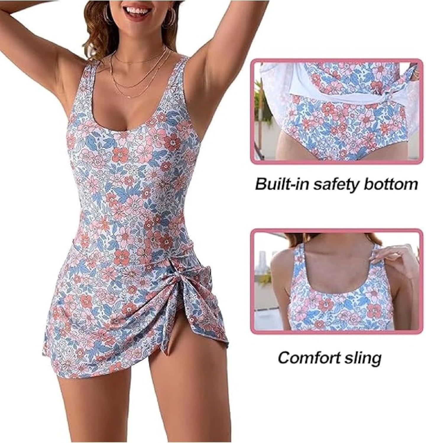 Outforeleso Swimsuit, Summer Seaside Trend Swimwear, Women'S Tummy Control Slim Fit plus Size Swimsuit