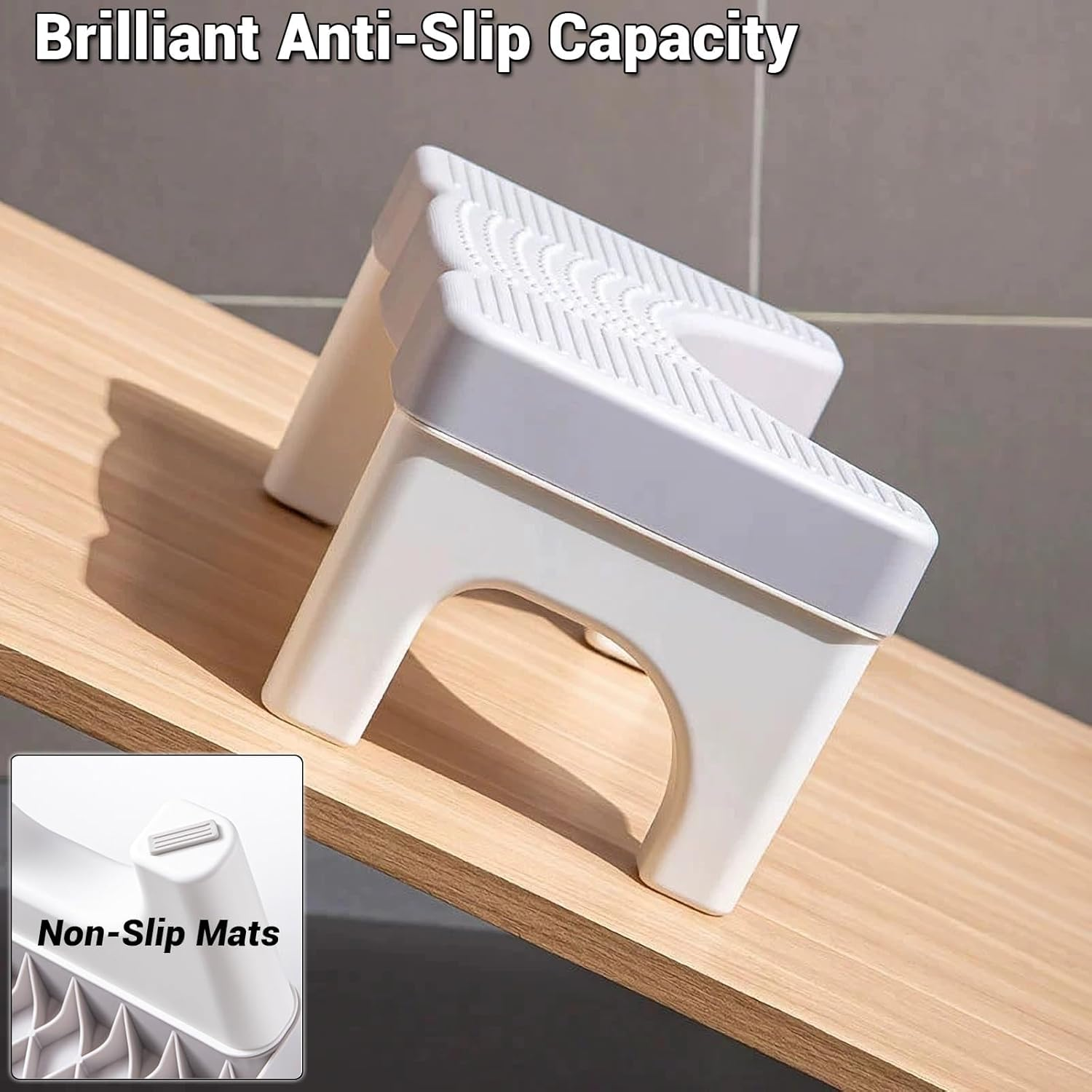 Toilet Stool, Poop Stool for Bathroom Adults, Toilet Step Stool for Kids, Easy to Use and Clean, Helps Improve Potty Posture and Comfort, Anti-Slip Bathroom Accessories image number 2