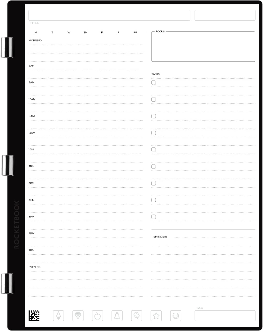 Rocketbook New Pro Daily/To-Do Page Pack | Scannable Pro Pages for to Do Lists and Agendas - Write, Scan, Erase, Reuse | 20 Sheets | Letter Size: 7.8 in X 10.5 In image number 5