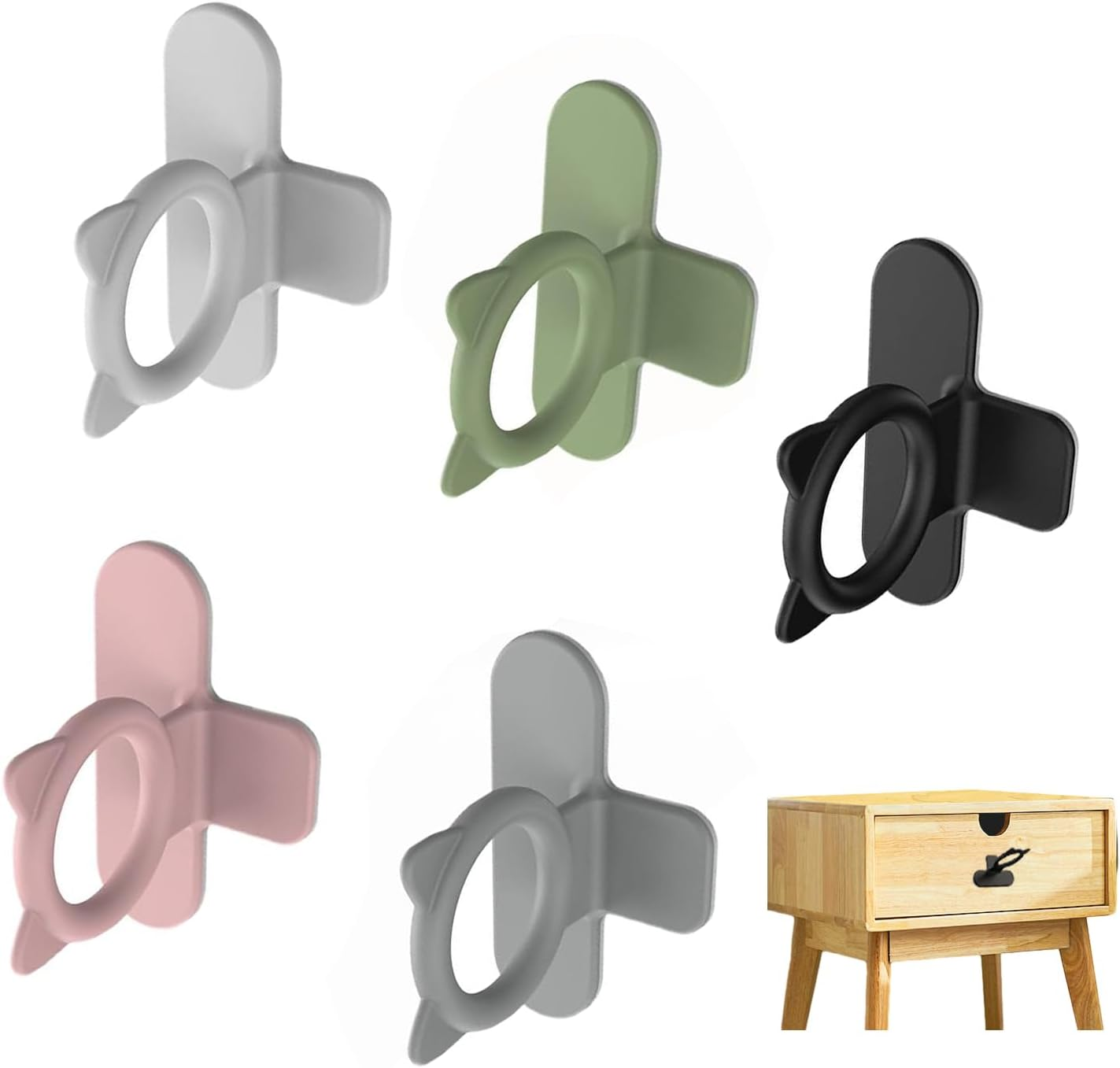 10PCS Toilet Seat Handles,No Touch Toilets Cover Handle Tools,Toilet Seat Handle to Lift,Bathroom Toilet Accessories for Office,Home,Hotel,School(Pink,White,Gray,Black,Matcha Green) image number 1