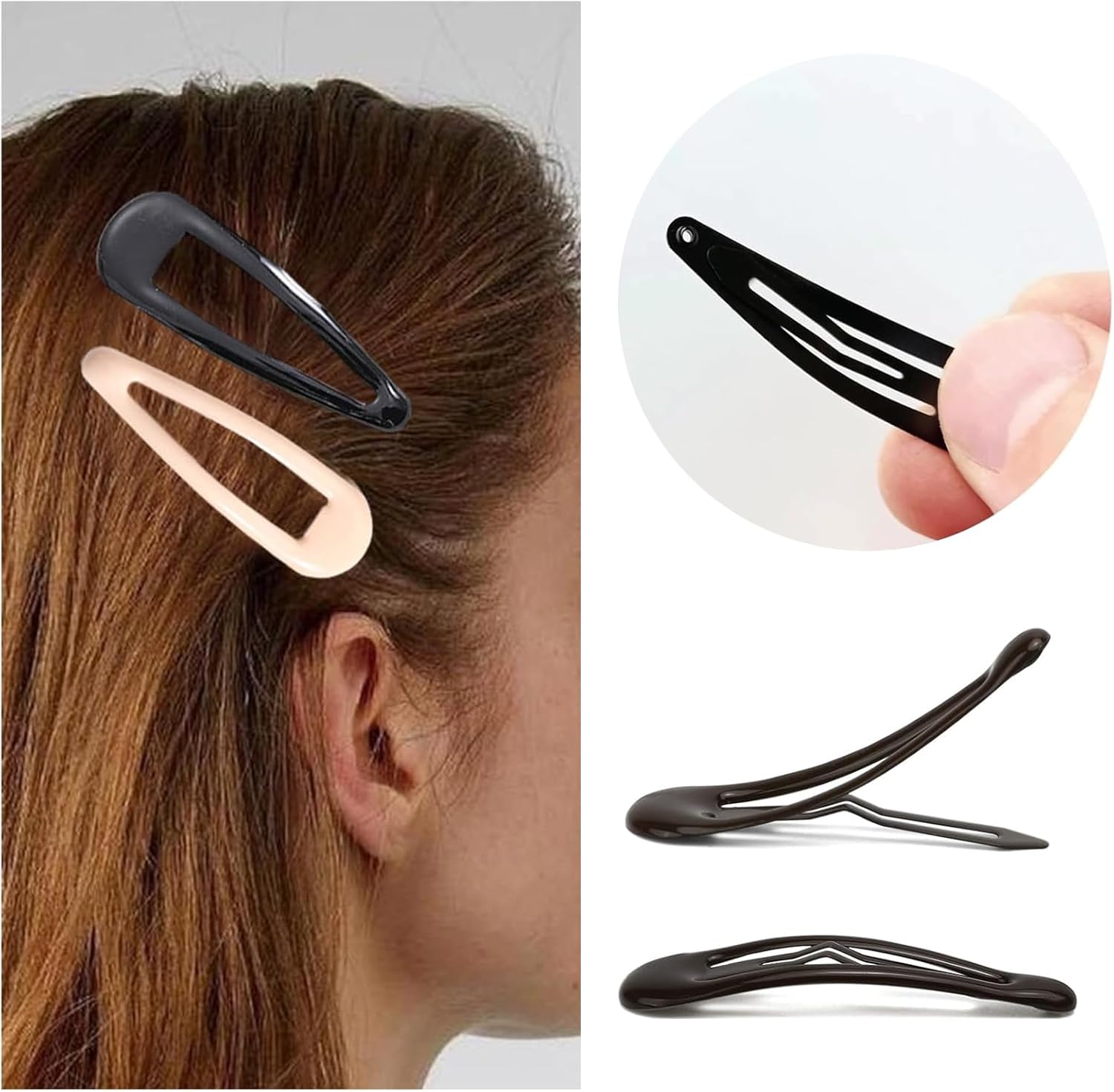 Aikeis 30 Pieces 5 Colors Metal Snap Snap Hair Clips Shiny Look 2 Inch Hair Clips for Women Girls Hair Accessories image number 1