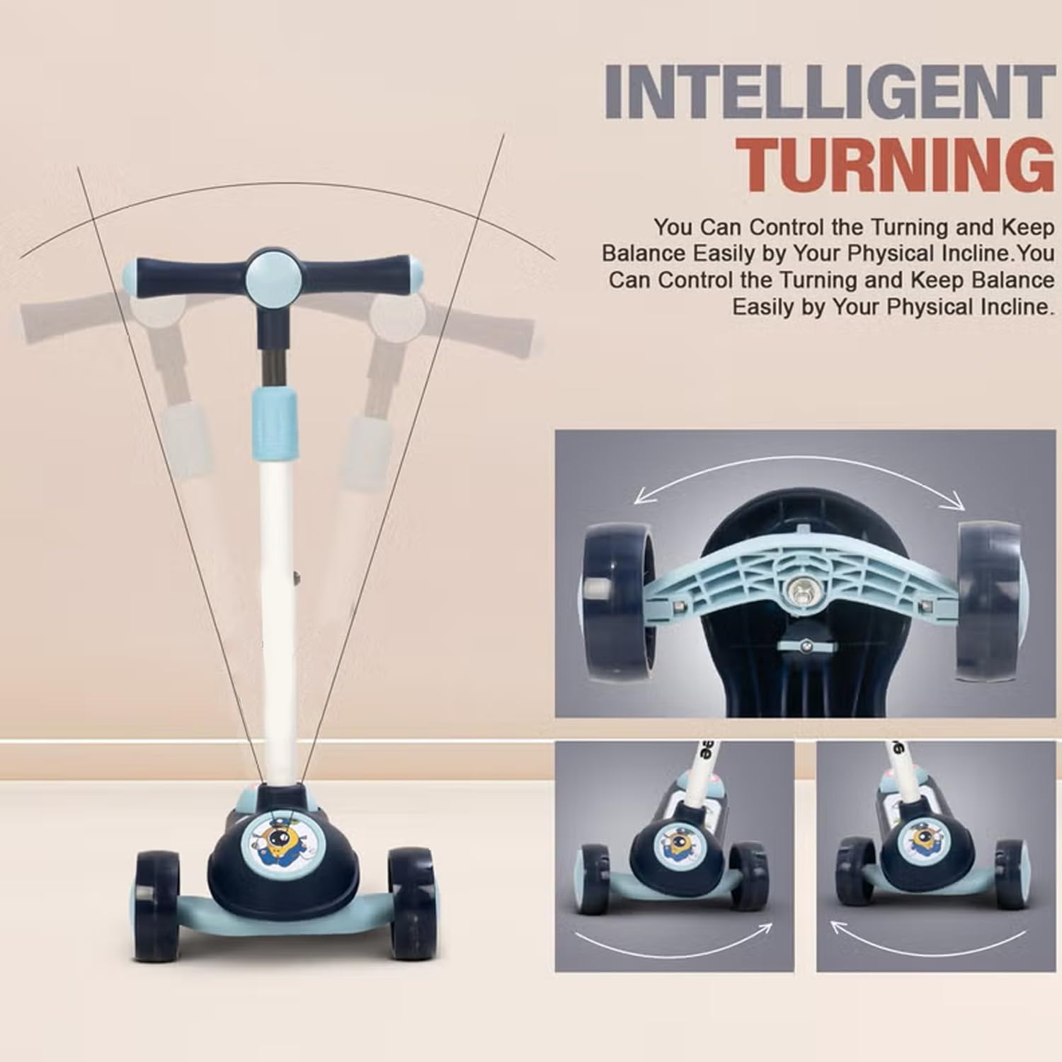 Xcjump 4 in 1 Convertible Kick Scooter for Kids Scooter 3 Wheels Foldable Scooter Tricycle image number 3