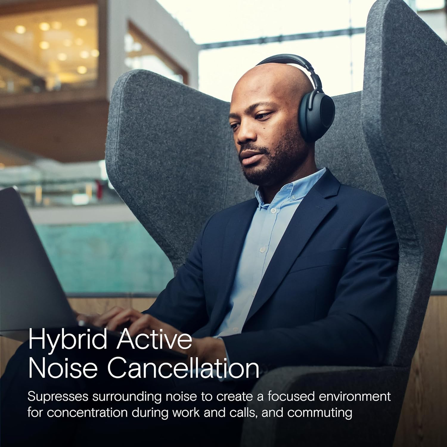 EPOS Adapt 660 USB-C Wireless Bluetooth Headset - Hybrid ANC, UC Certified, Noise Cancellation, 30 Hour Battery, Dual Device Connection, Premium Stereo Sound, Comfortable Over-Ear, Black