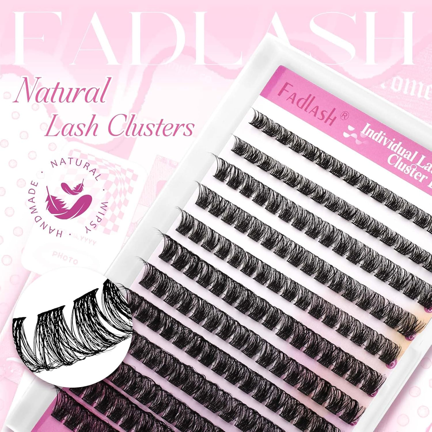 FADLASH Lash Clusters Volume Fluffy Lash Clusters 8-16Mm Waterproof Lashes Comfortable Cluster Lashes DIY Reusable Cluster Eyelash Extensions for Beginners at Home image number 6