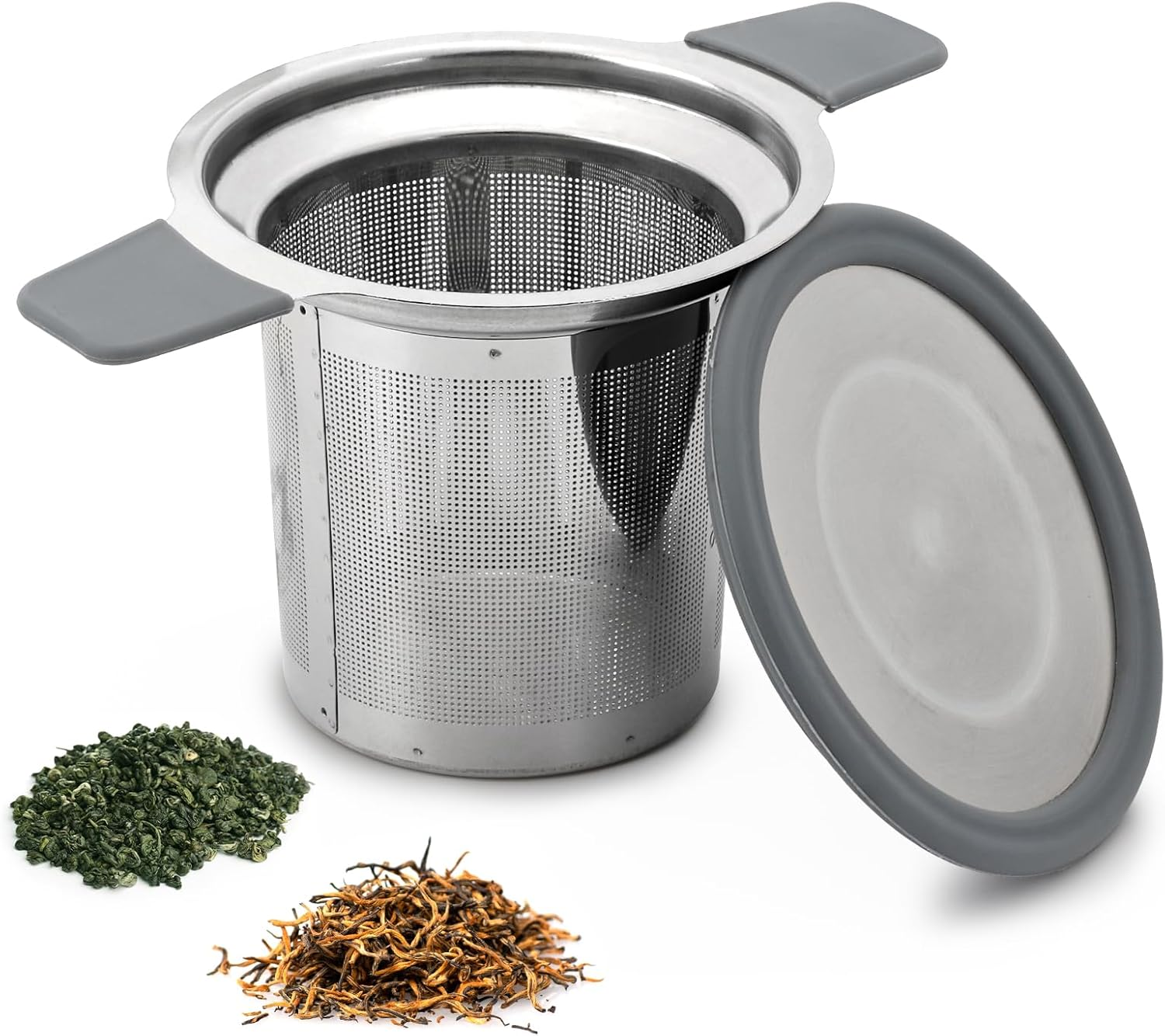 Tea Infuser Strainers, Stainless Steel Loose Leaf Tea Stepper with Heat Proof Double Handles and Lid, Extra Fine Mesh Infusers image number 5