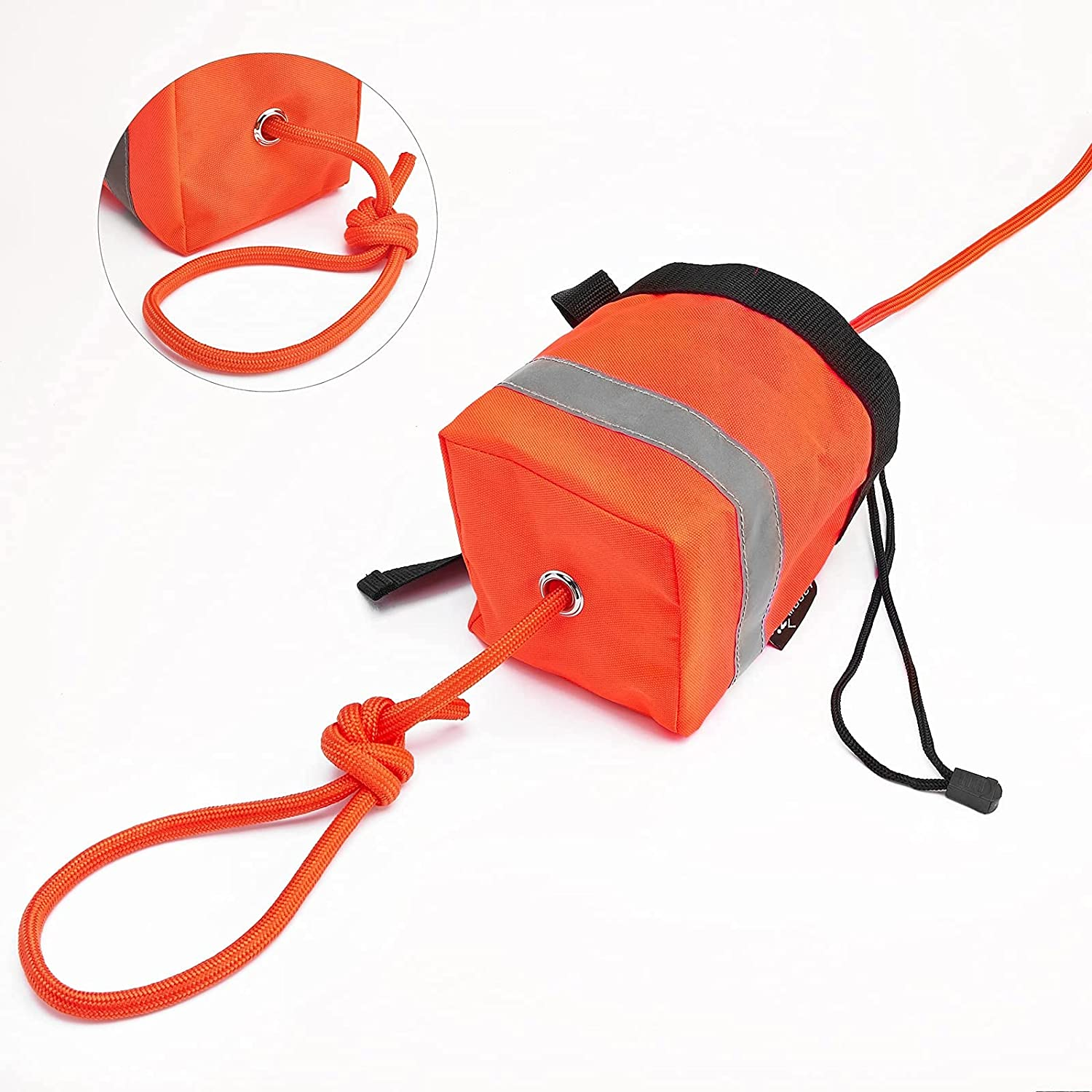 MOPHOEXII Water Rescue Throw Rope Bag with 50/100 Feet of 5/16" Floating Life Line and Integrated Whistle Clip for Kayaking, Boating and Rafting, High Visibility Safety Boating Equipment