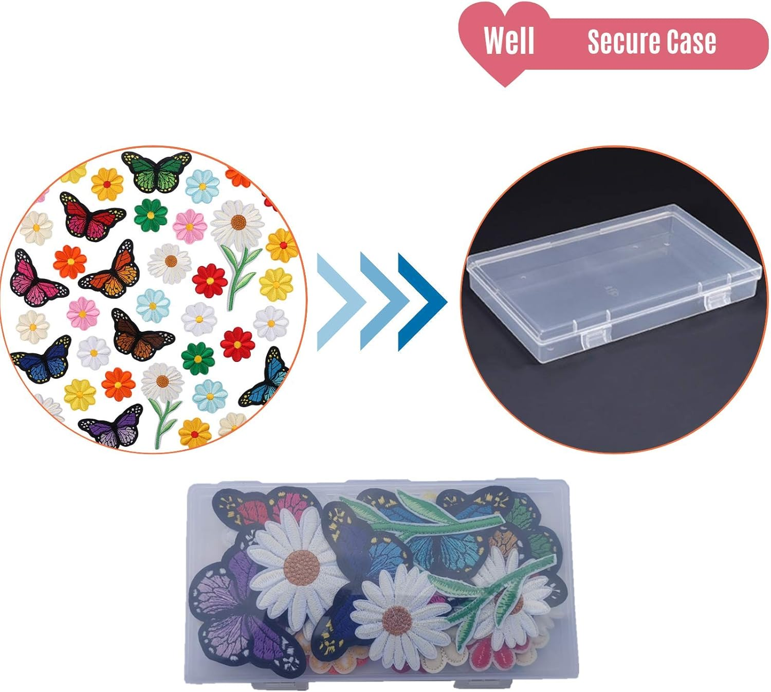 Embroidered Iron on Patch for Clothing,Sunflowers Butterfly Iron on Patches Set,Large Size Cute Decoration Embroidered Patches Pack for Jeans,Bags, Clothing, Arts Crafts DIY (Mix) - Flower image number 7