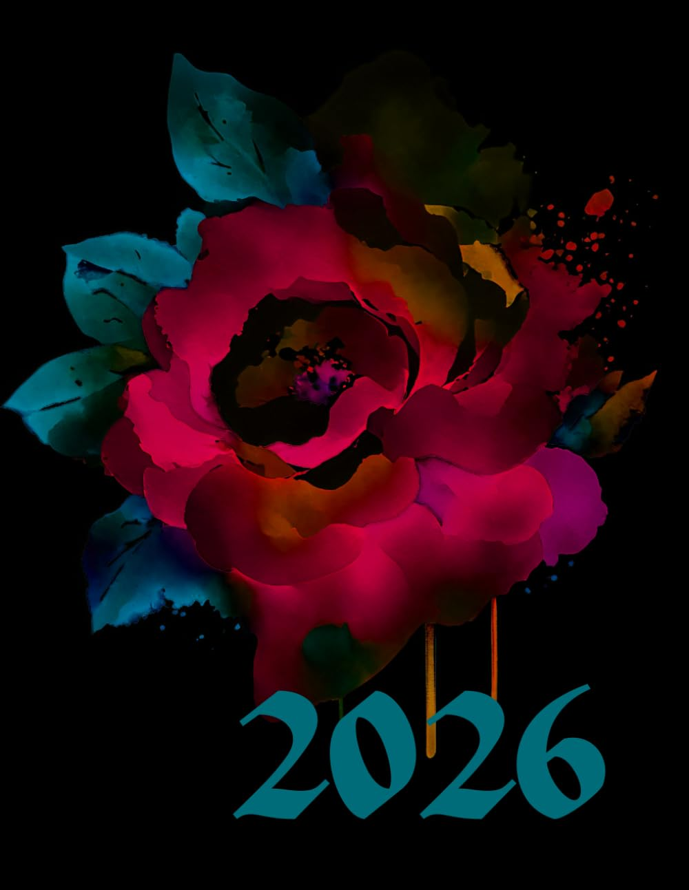 Rose 2026 A4 Week to View Planner with Monthly Calendar and Notes: Gothic Weekly Desktop Schedule and Journal