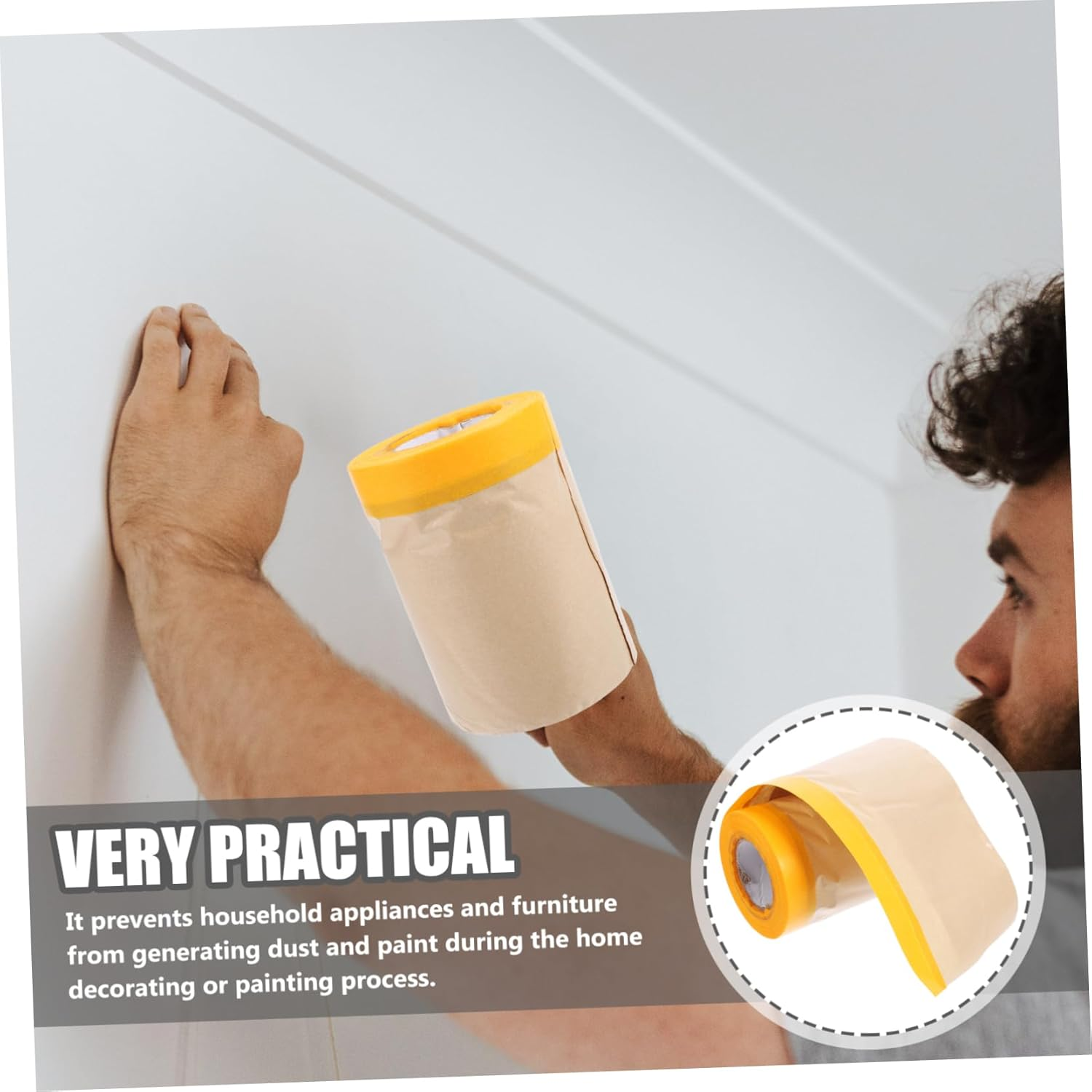 TEHAUX 2 Rolls Kraft Paper Protective Paper for Furniture Cover Surface Home Painting Supplies