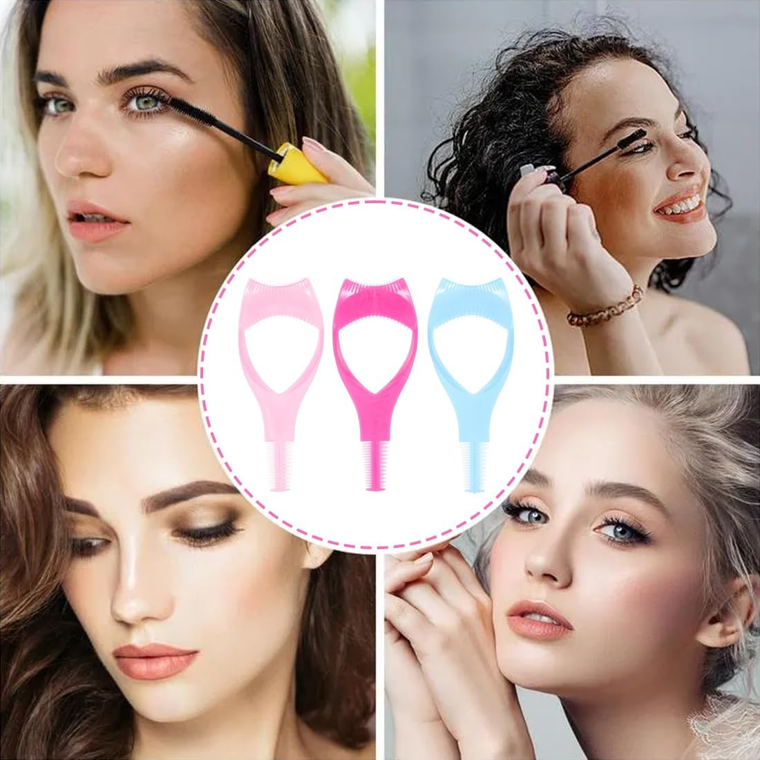 9 Pieces 3-In-1 Eyelash Tools, Mascara Shield Guard with Mascara Brush Sticks Kit, Make up Eyelid Shield Eyelash Shield Pad for Women, Girls, Beginners image number 5