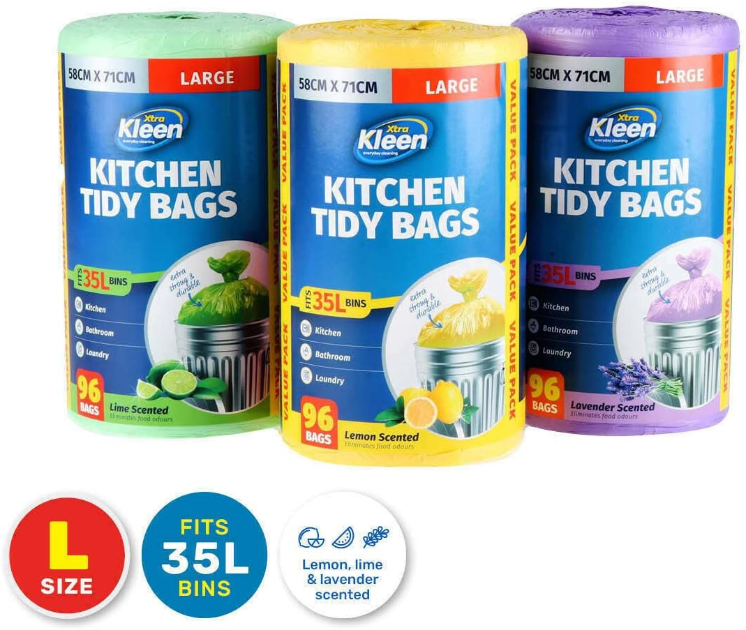 Scented Kitchen Tidy Garbage Bin Liner 96-Piece Set, 35 Litre Capacity image number 4