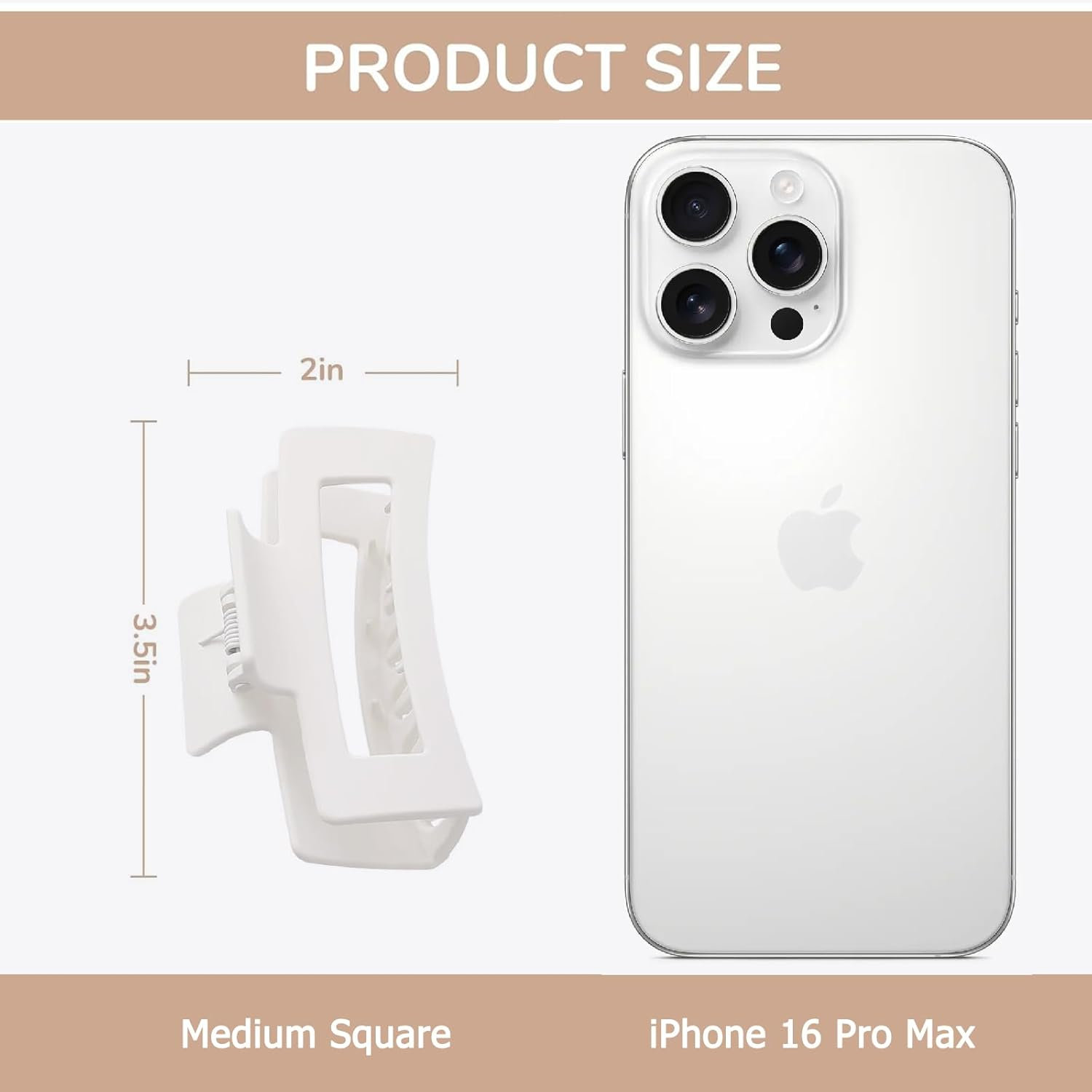 LILIEBE 3.4" Small Hair Claw Clips for Thin Hair (Set of 6) (White) image number 5