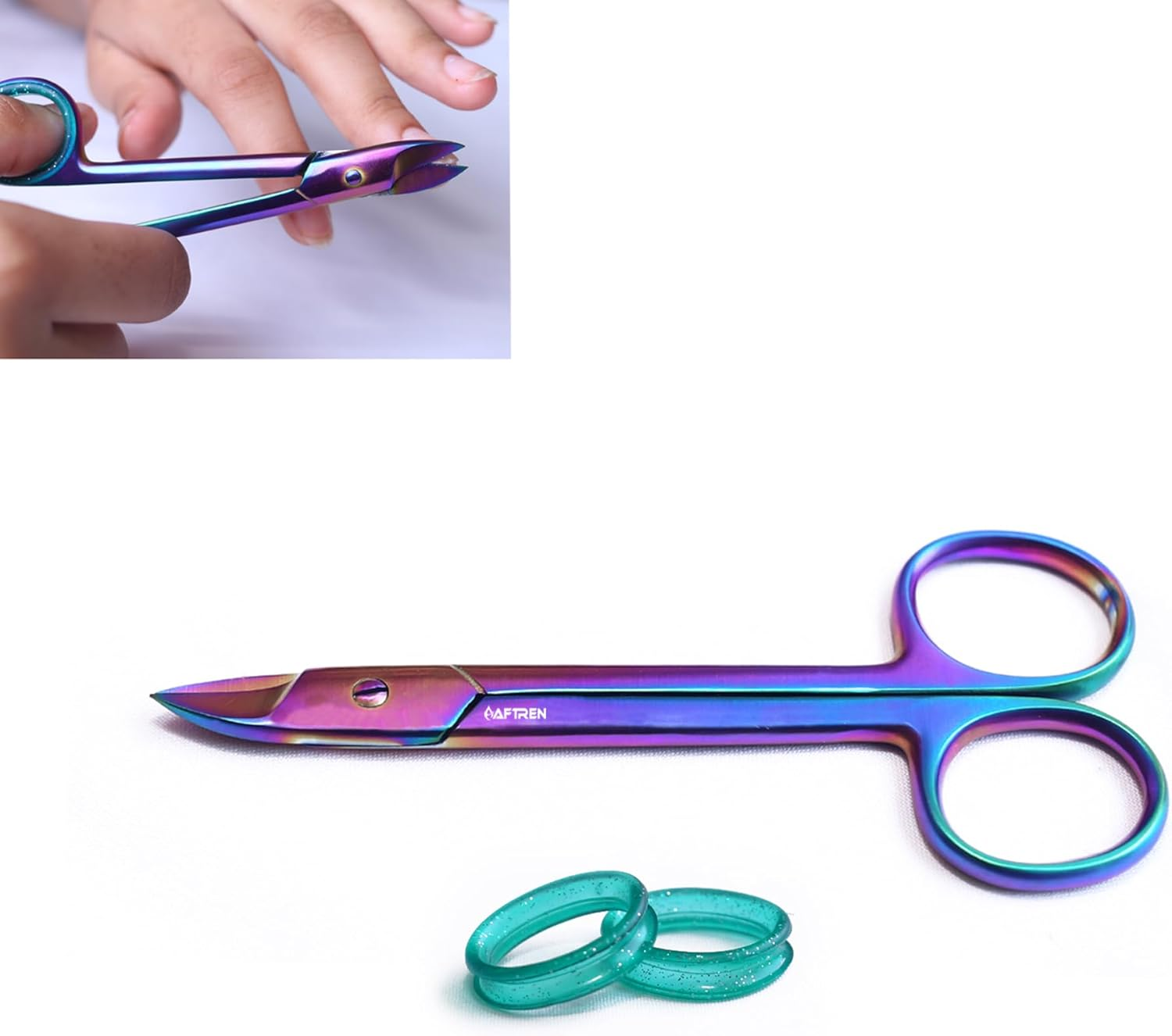 Nail Scissors Curved Blades Hard and Thick Nails J2 Stainless Steel Pedicure Scissors Thick Nail Scissors Cuticle Scissors Toenail Scissors (Purpul, 4.5 Inch)