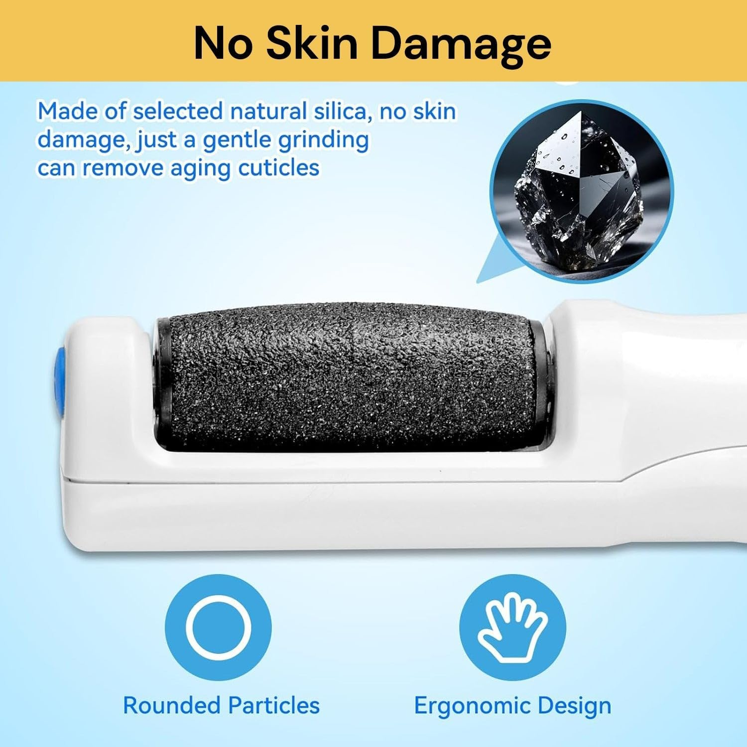 EZONEDEAL Electric Callus Remover Foot File, Rechargeable Pedicure Tools for Dry Hard Cracked Dead Skin on Your Heels & Feet. Spa Quality Exfoliation-Pink image number 2