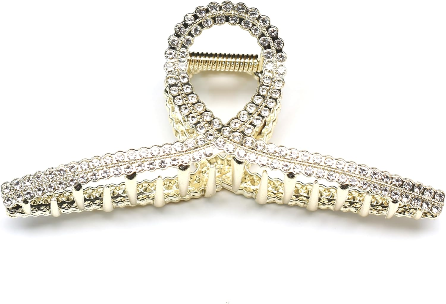 Qingoo Large Metallic Cross Hair Clip Beautiful Women'S Hair Clip Headpiece Elegant Hair Accessory 1 Piece (11.5 Cm X 4.3 Cm, Crystal) image number 5