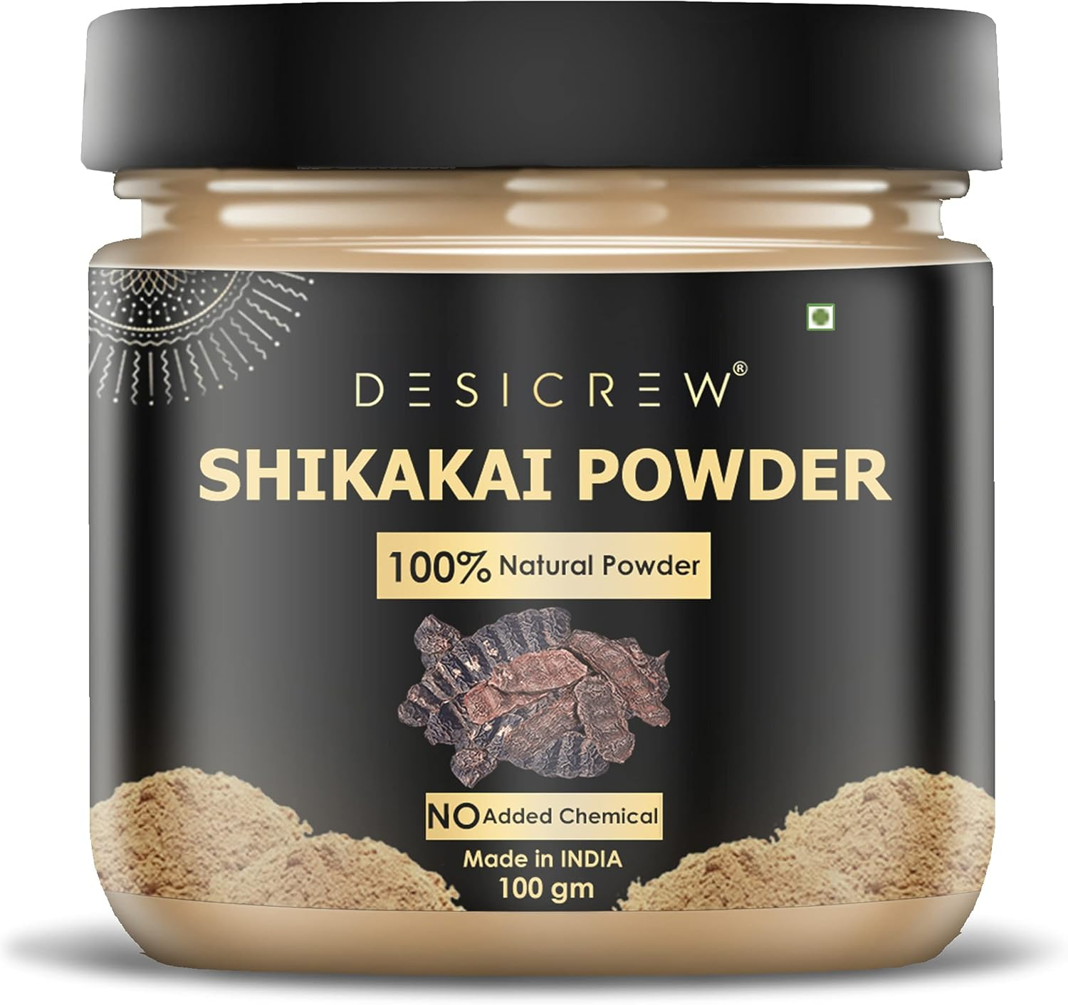 DESICREW Natural & Pure Shikakai Powder for Natural Texture & Colour, Nourishment, Strong, Shiny, Silky,Healthy Scalp, Dandruff & Spilt Ends Free Hair Pack 100 GM image number 1