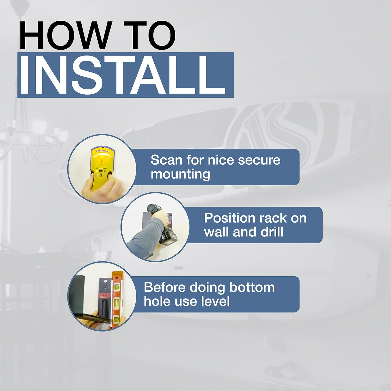 Storeyourboard Naked SUP, the Original Minimalist Paddleboard Wall Storage Rack image number 3